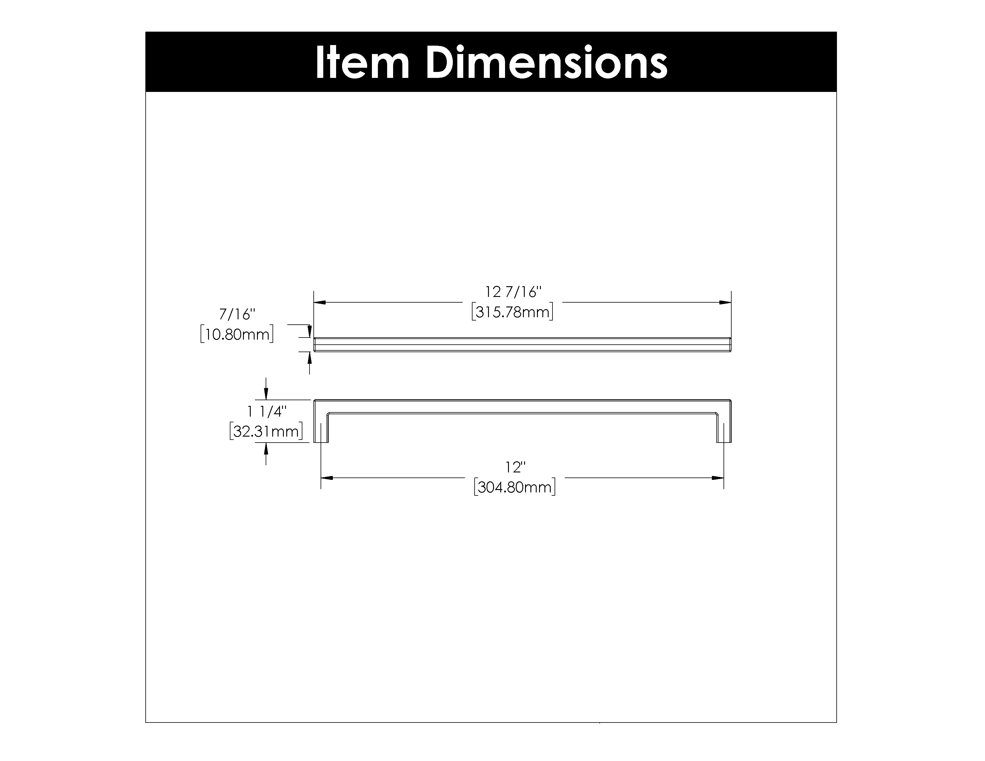 12 inch (305mm) Skylight Cabinet Pull