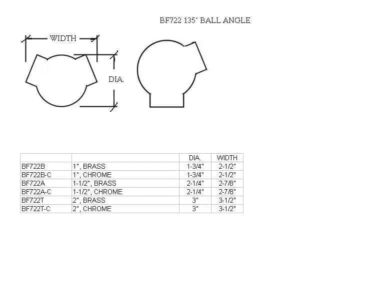 135° Ball Elbow for 2" Tubing