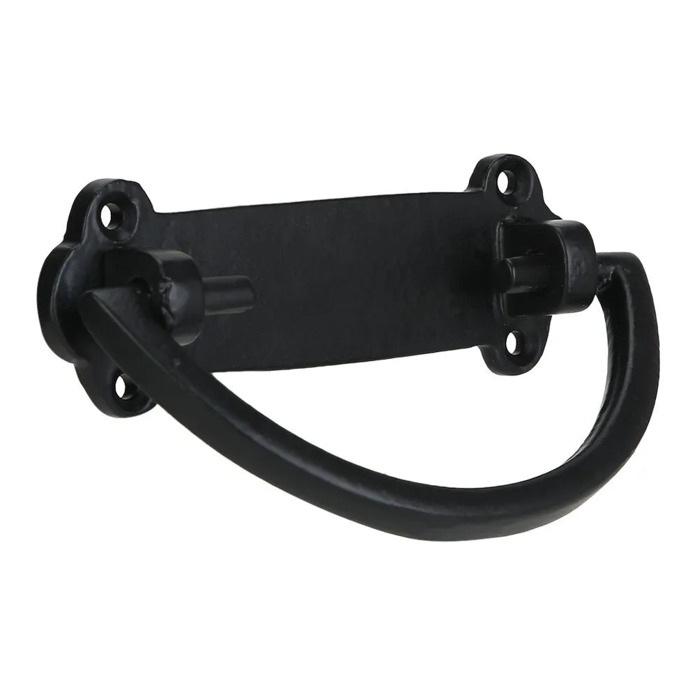A29 Set of 4, Cast Iron, Handmade Chest/Trunk Handle/Pull, Black Powder Coat Finish Heavy Duty Trunk Hardware for Chests, Trunks, Crates, Storage Boxes
