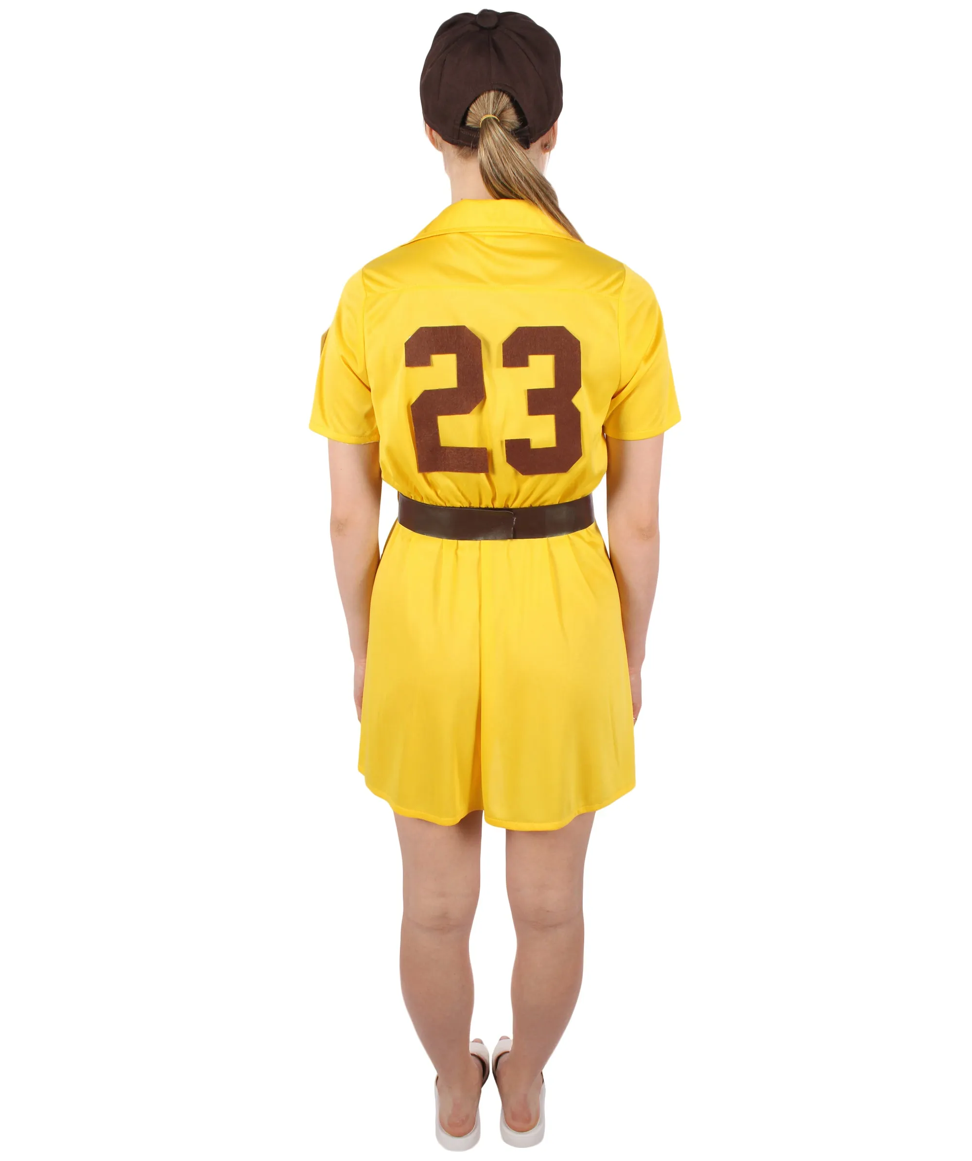 Adult Women's American Baseball Team Short Dress Costume Set | Suitable for Halloween | Flame-retardant Synthetic Fabric