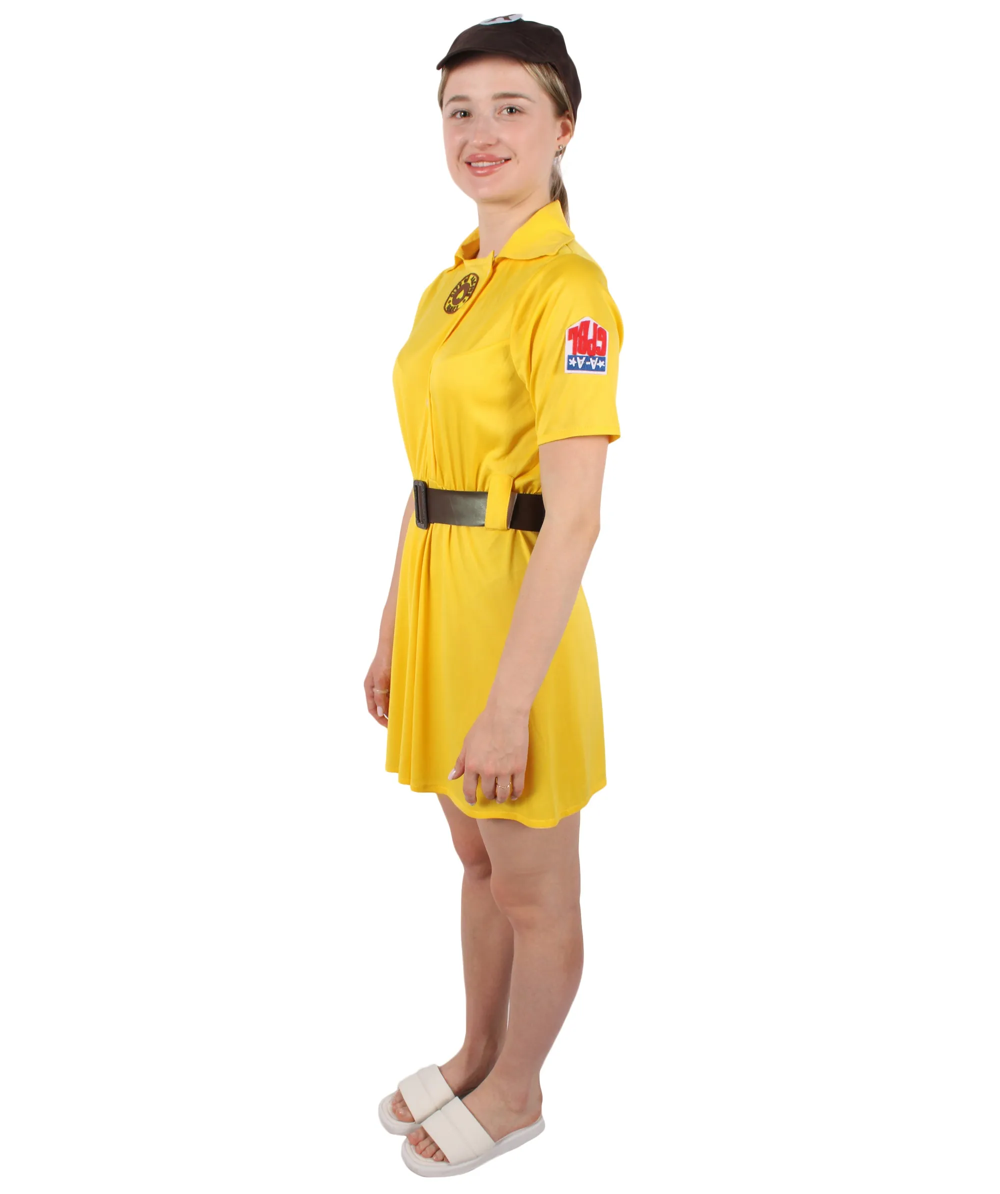Adult Women's American Baseball Team Short Dress Costume Set | Suitable for Halloween | Flame-retardant Synthetic Fabric