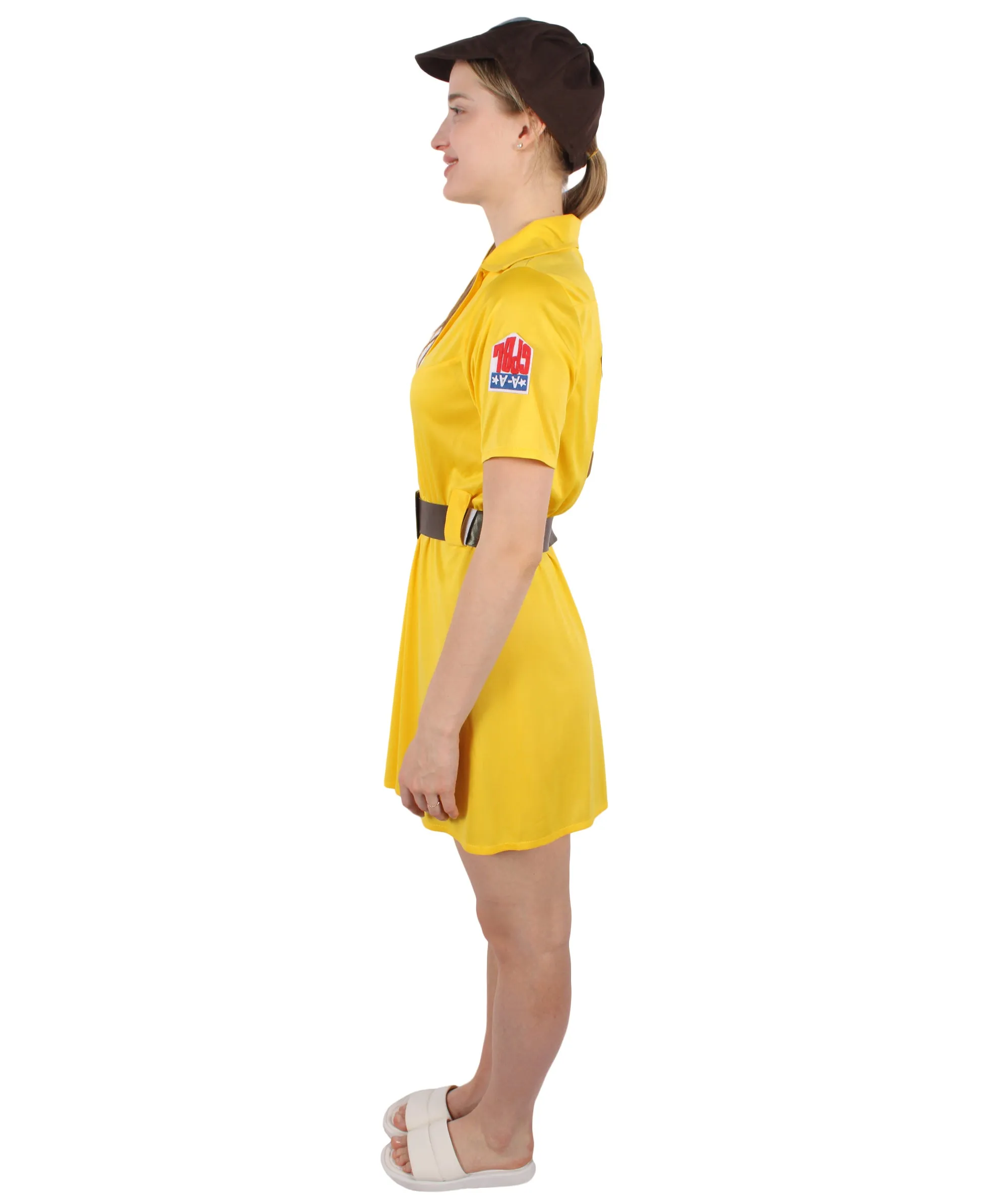 Adult Women's American Baseball Team Short Dress Costume Set | Suitable for Halloween | Flame-retardant Synthetic Fabric
