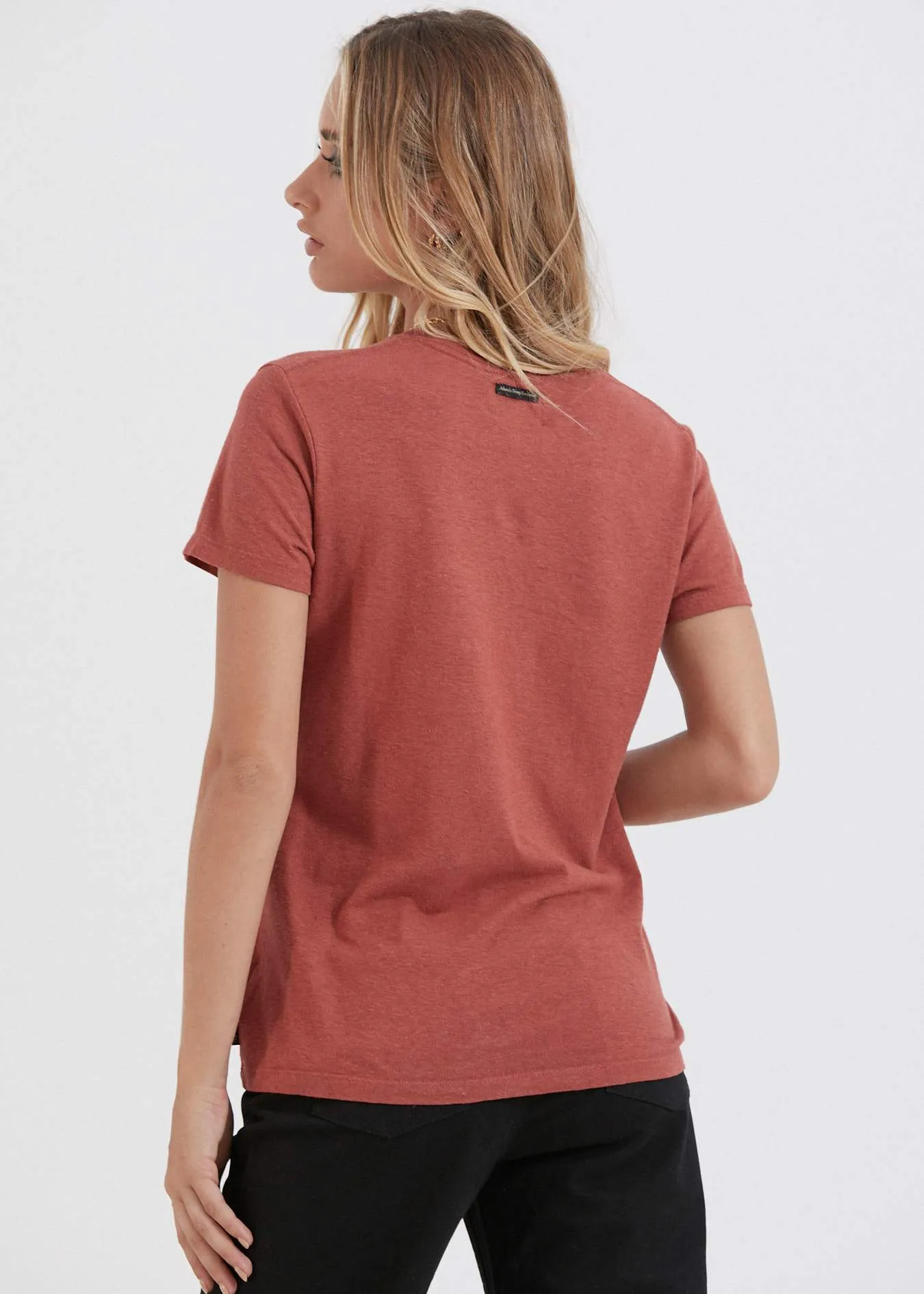 Afends Womens Hemp Basics - Standard Fit Tee - Brick