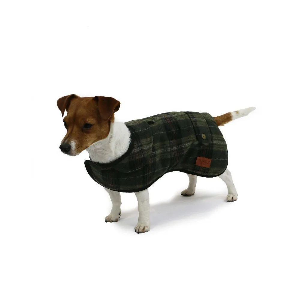 Ancol Heritage 35cm Green Check Dog Coat - Small/Medium