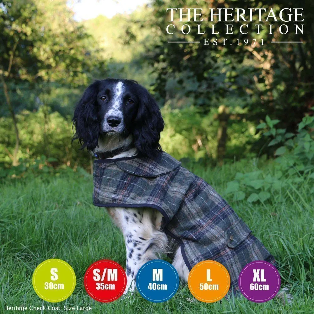 Ancol Heritage 35cm Green Check Dog Coat - Small/Medium