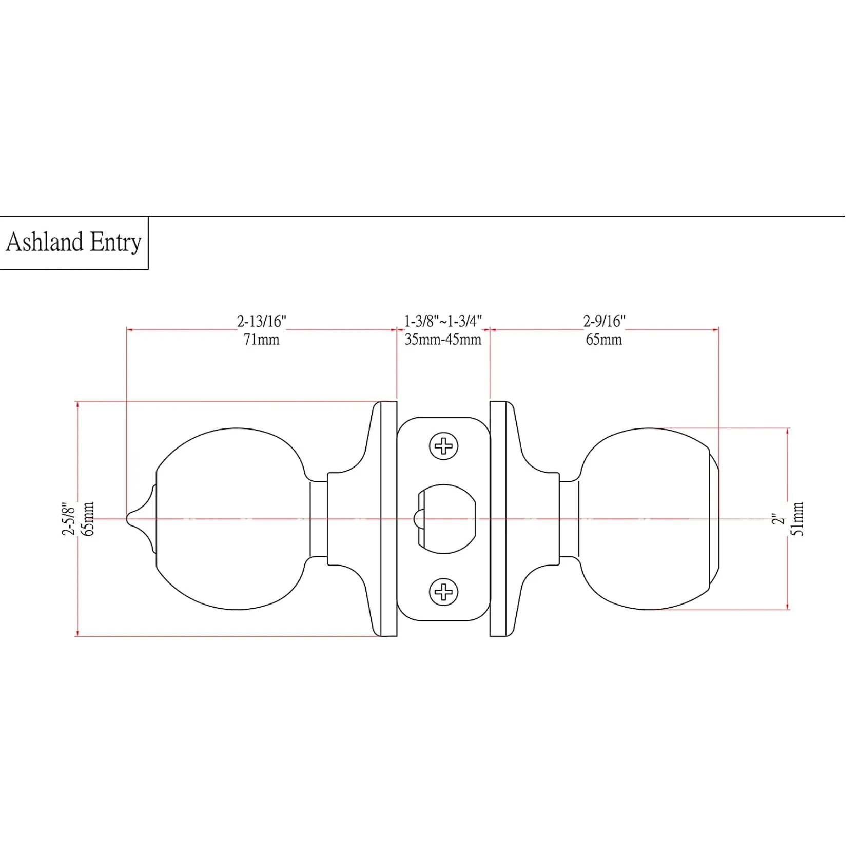 Ashland Keyed Entry Door Knob, Matte Black