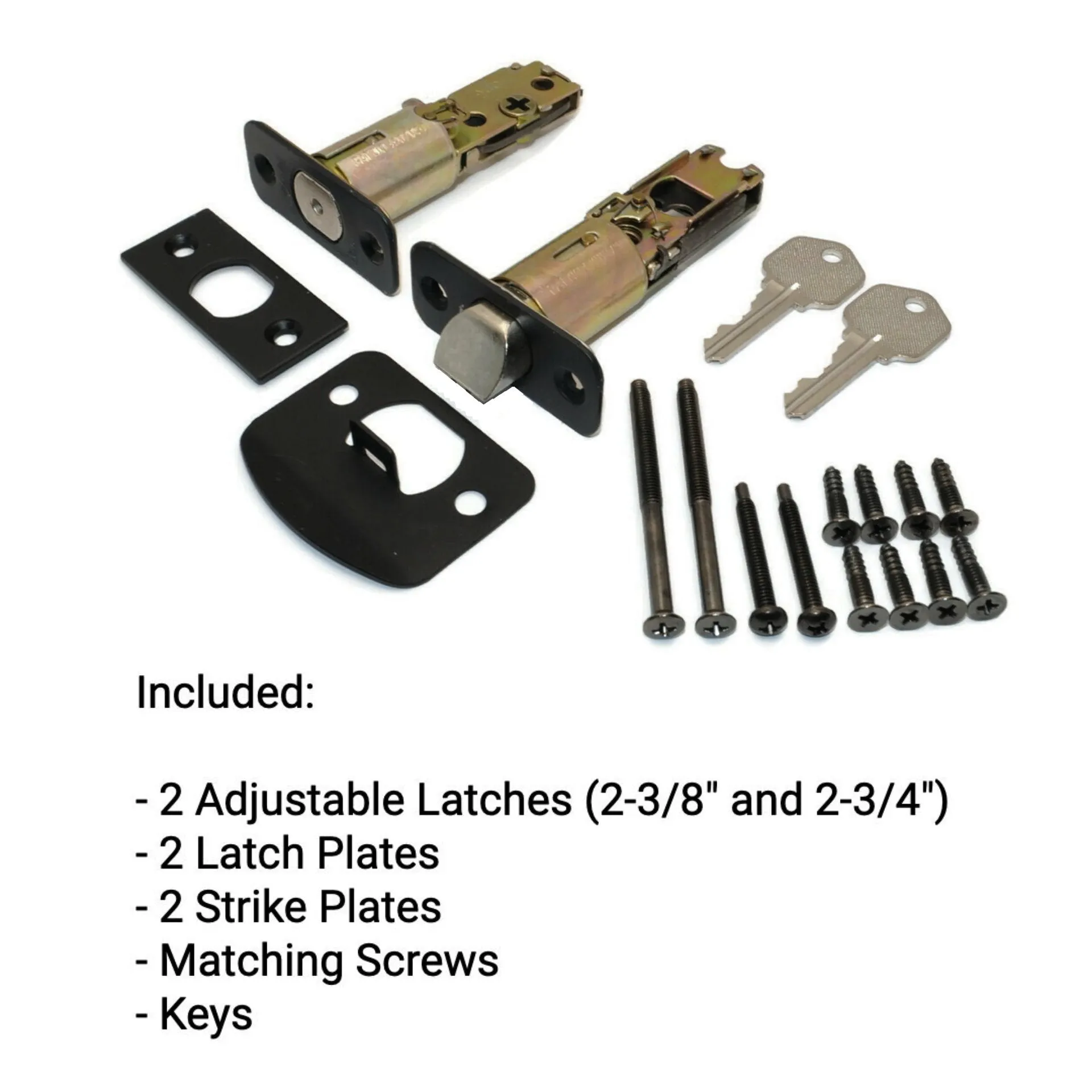 Bedford Matte Black Entry Knob with Matching Single Cylinder Deadbolt Combo Pack