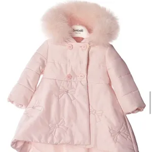 BIMBALO PINK BUTTON BOW COAT