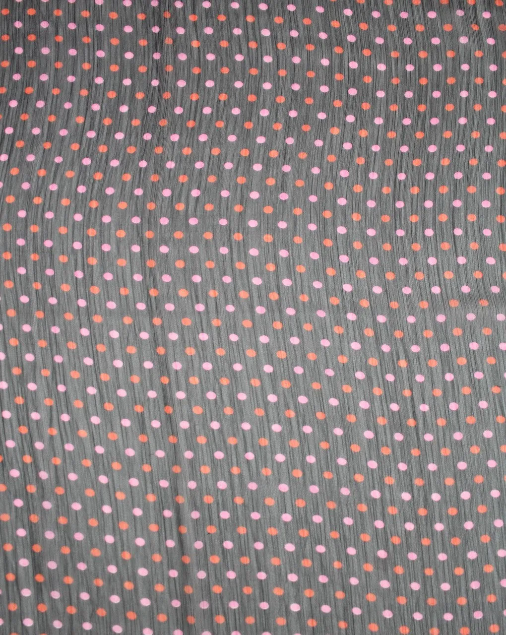 Black And Orange Pink Polka Dots Print Polyester Chiffon Fabric