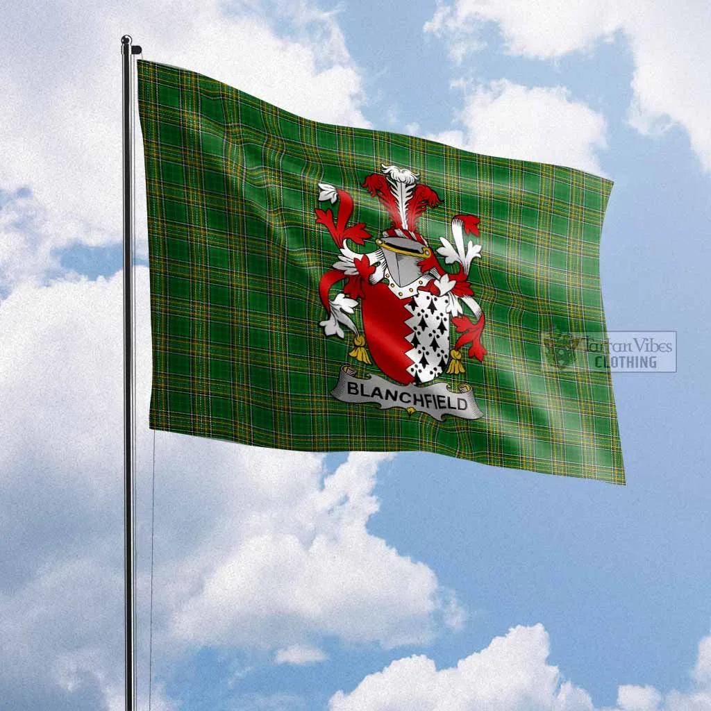 Blanchfield Irish Clan Flag with Coat of Arms