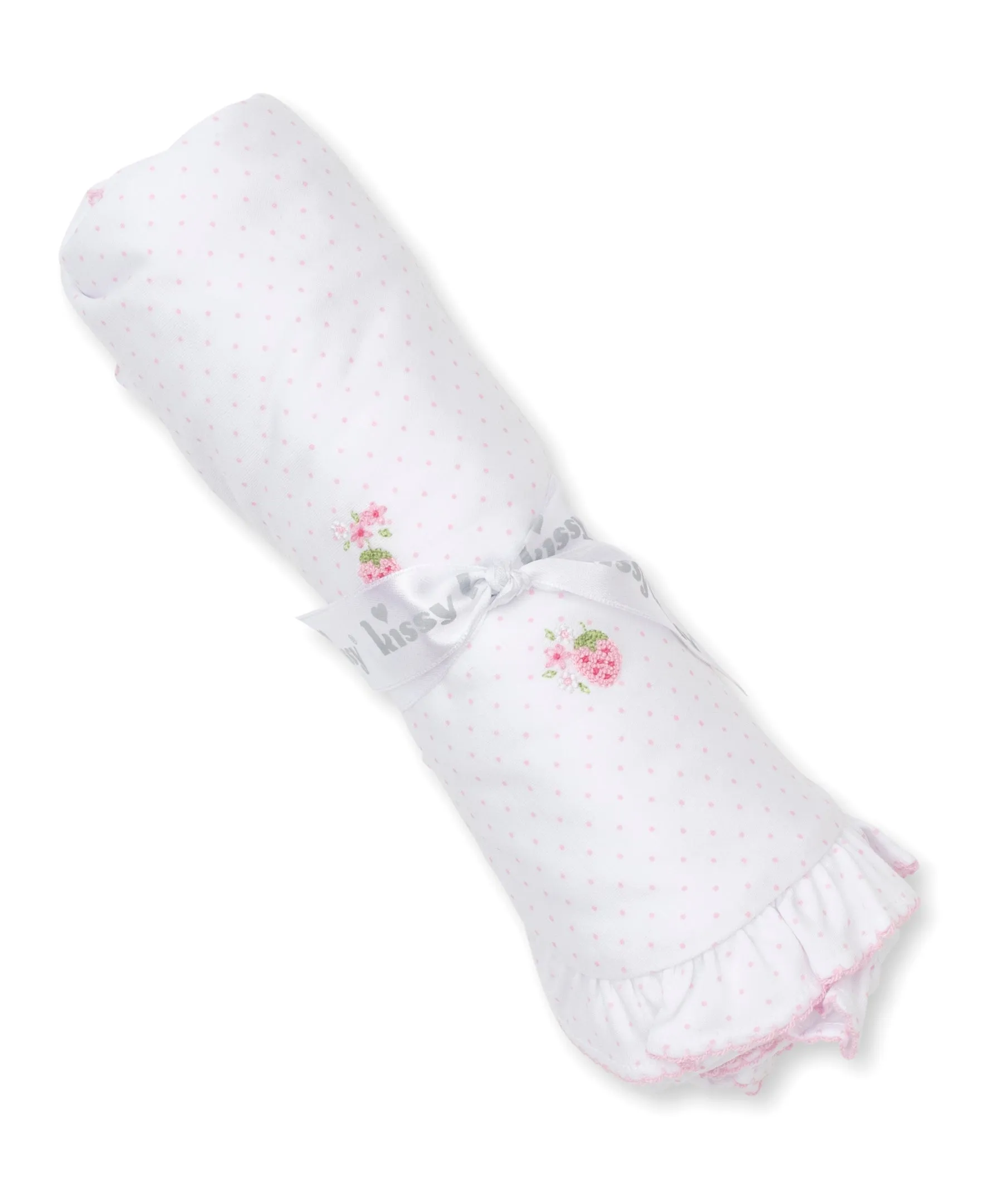 Blanket w/Hand Emb Dot, Strawberries on Top