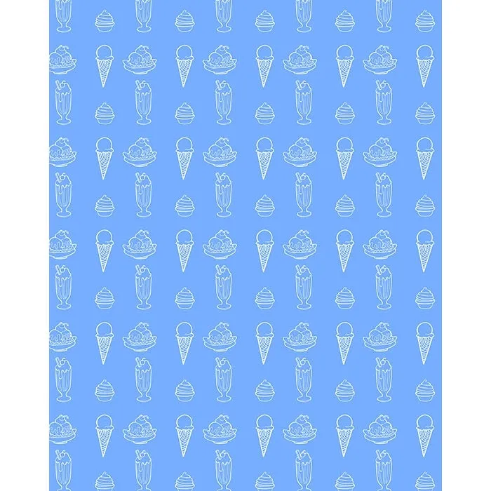 Blue Ice Cream Printed Backdrop