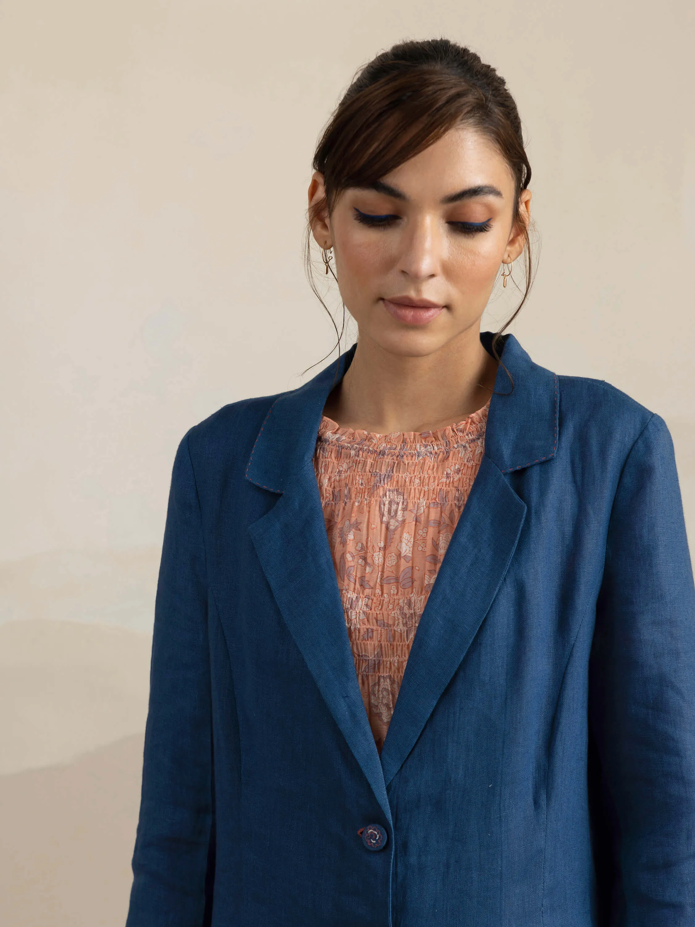 Blue Mist Linen Coat