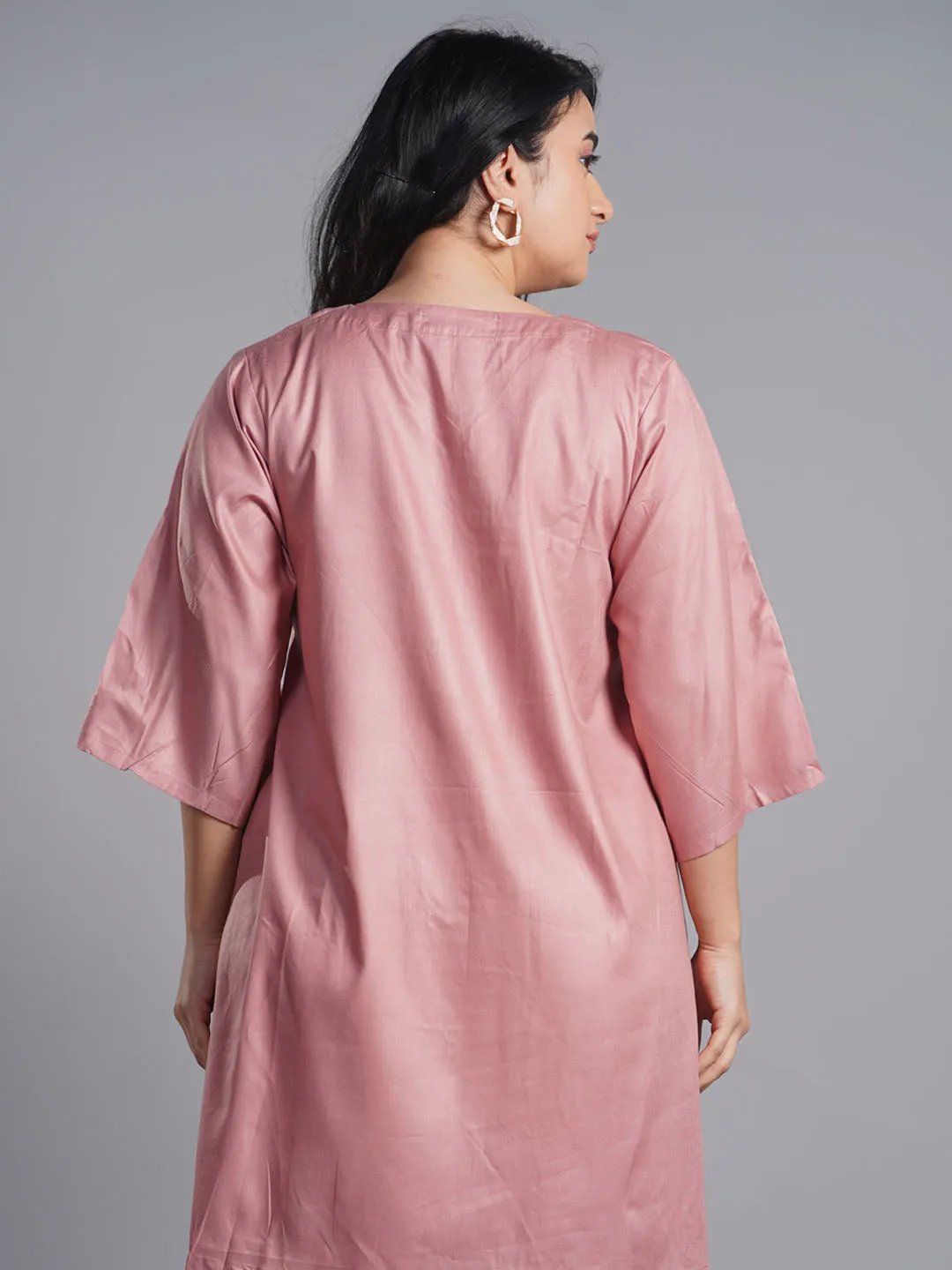 Blush Rayon Kurti - Jigsaw