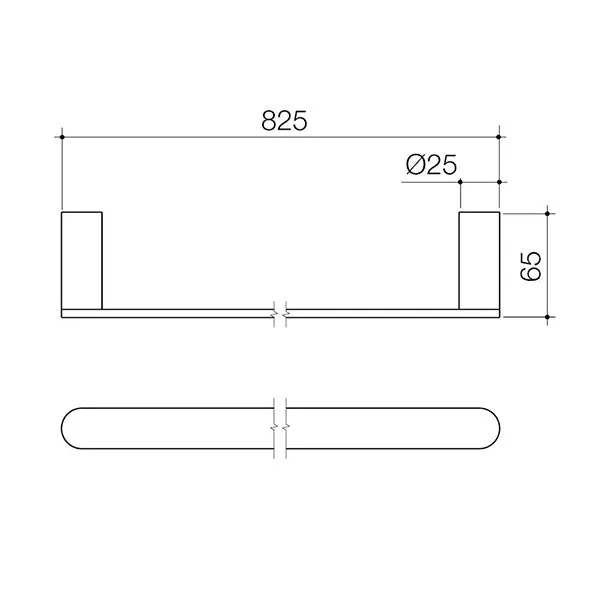 Caroma Urbane II Single Towel Rail 825mm Matte Black