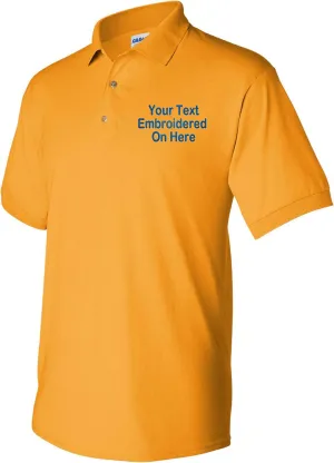 Custom Text Embroidered Jersey Polo, Dry Blend Polo Shirt