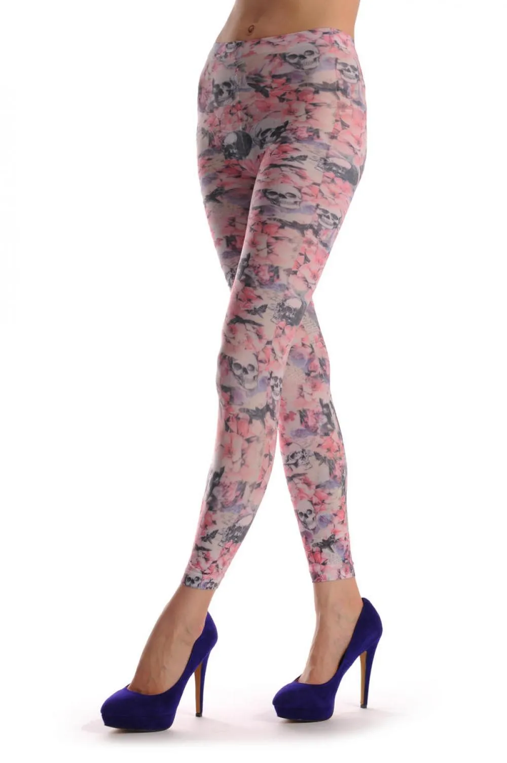 Dark Magnolia & Skull Footless
