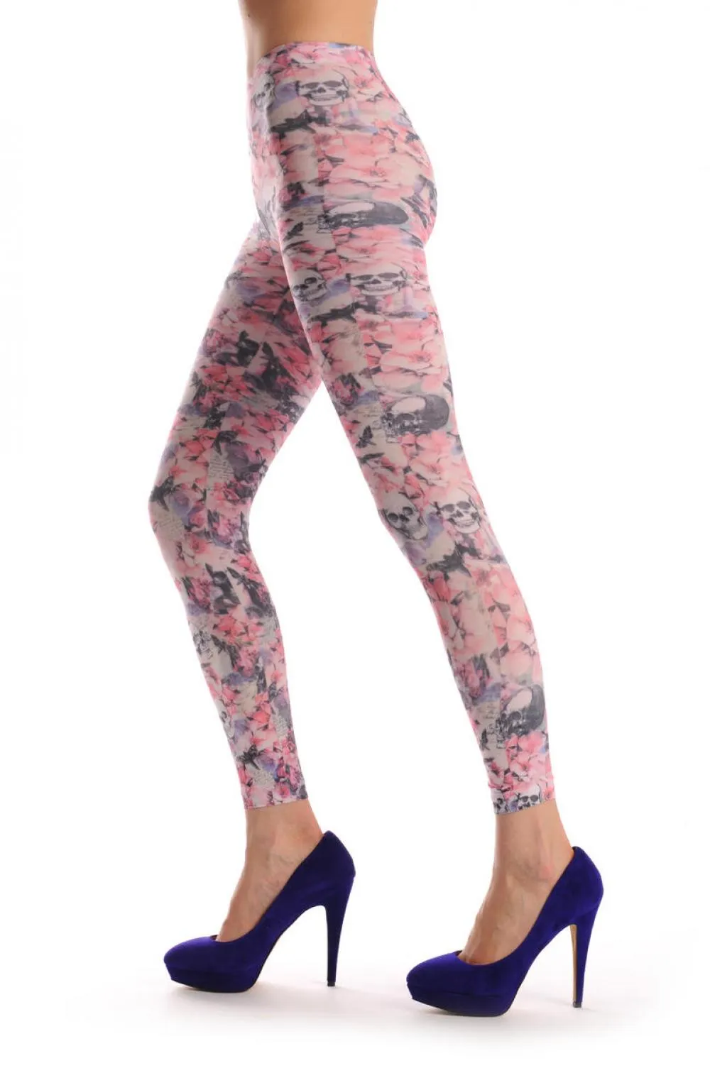 Dark Magnolia & Skull Footless