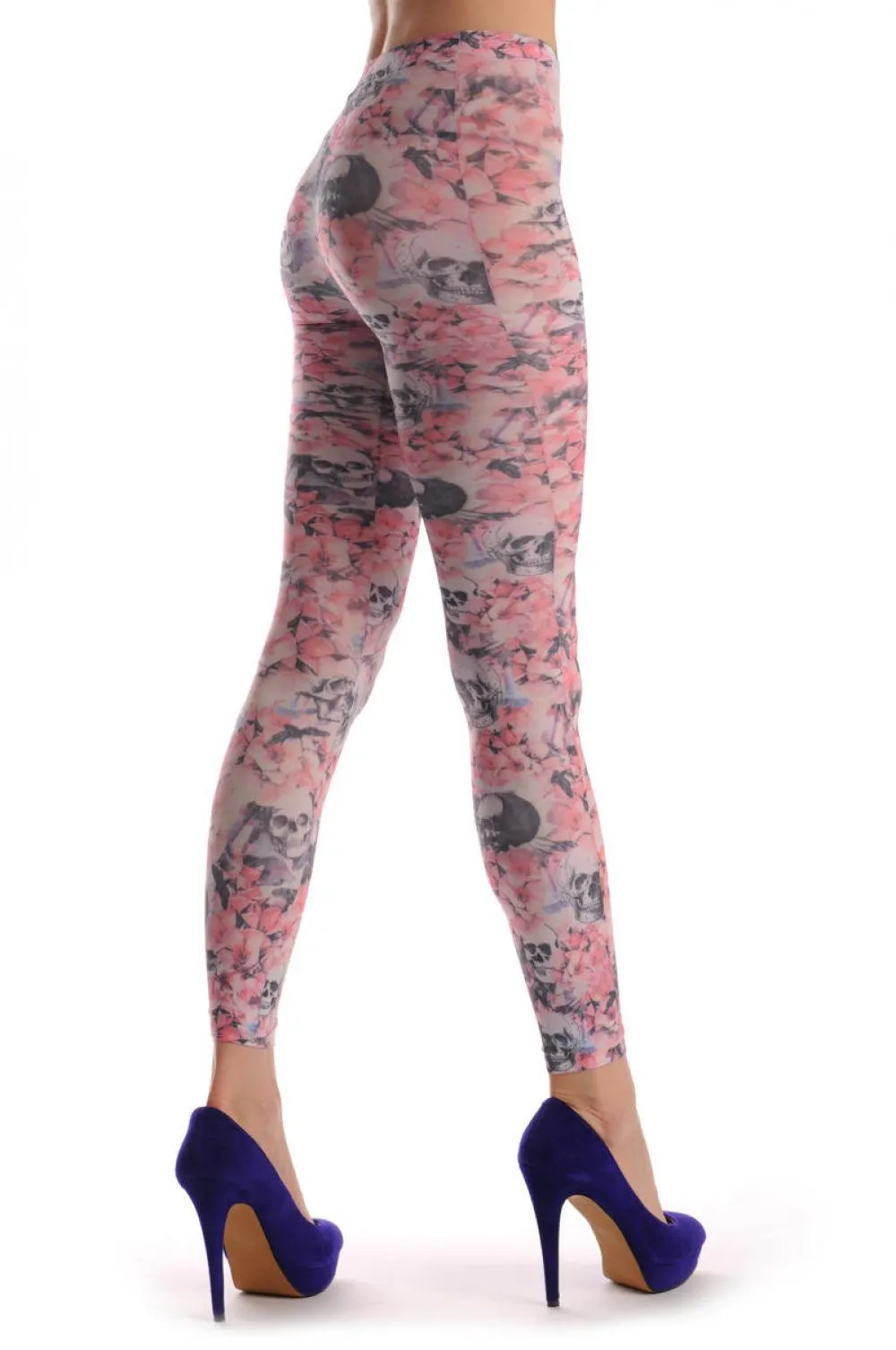 Dark Magnolia & Skull Footless