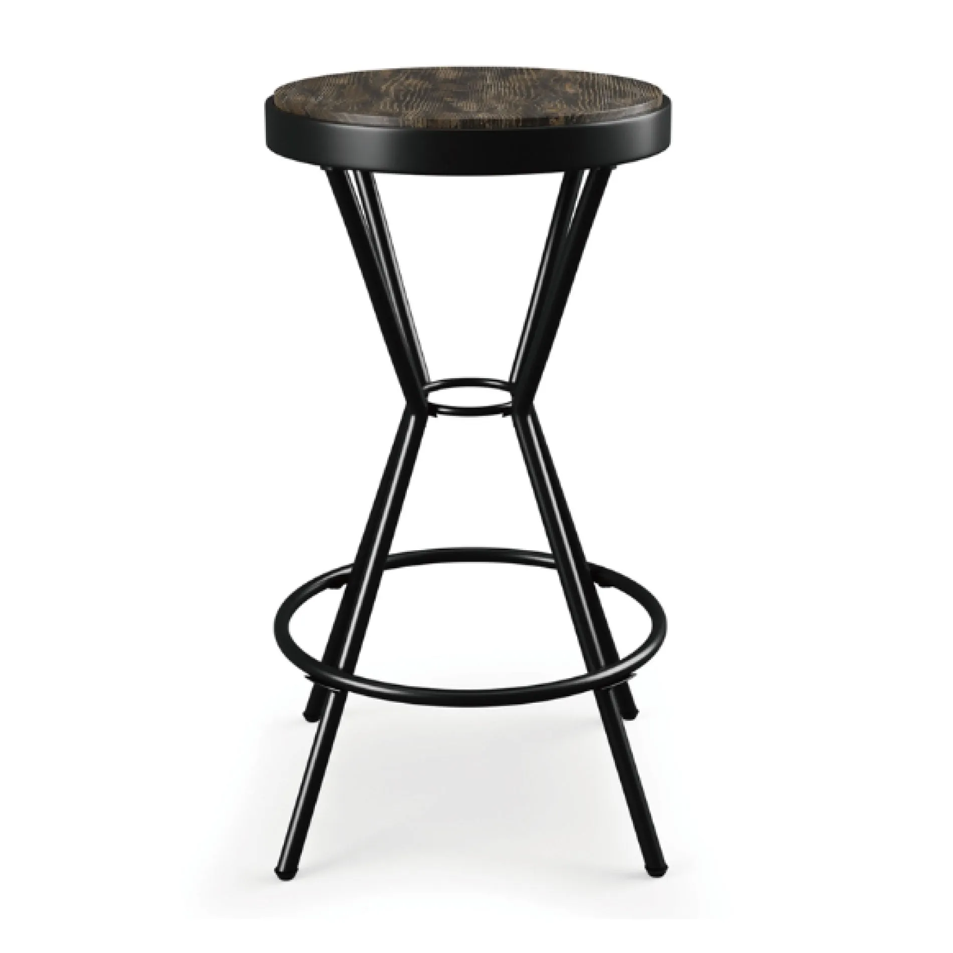 Daytonatown Matte Black Powder Coat & Rustic Pine Counter Height Stool