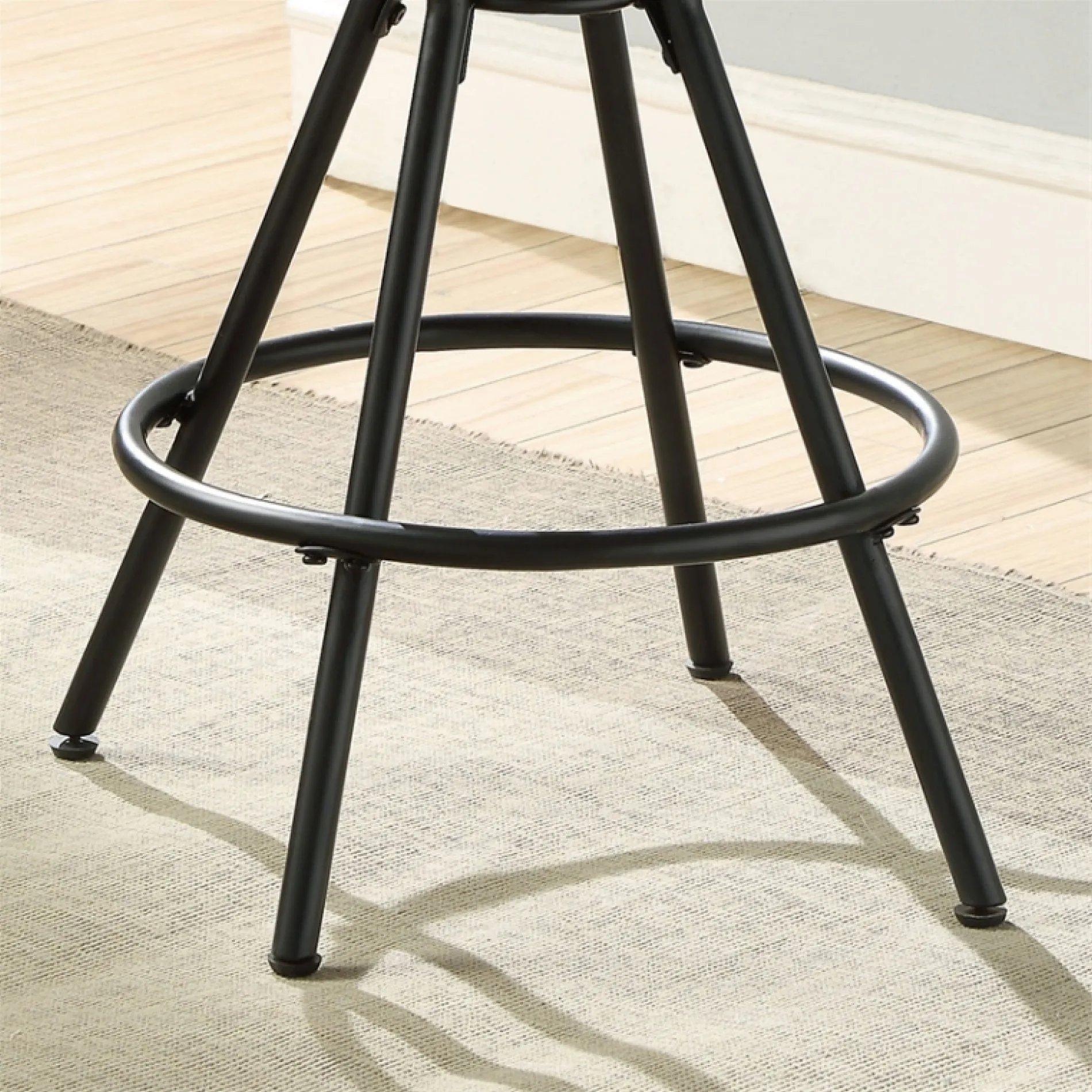 Daytonatown Matte Black Powder Coat & Rustic Pine Counter Height Stool
