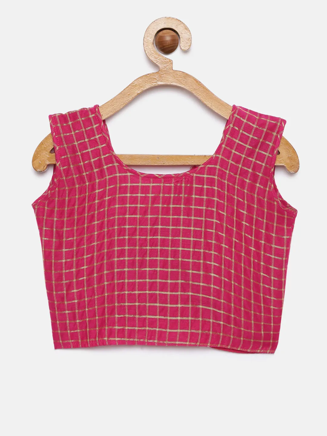 Girl's Pink Color Kerala Cotton Frock - Kanakadara Kids