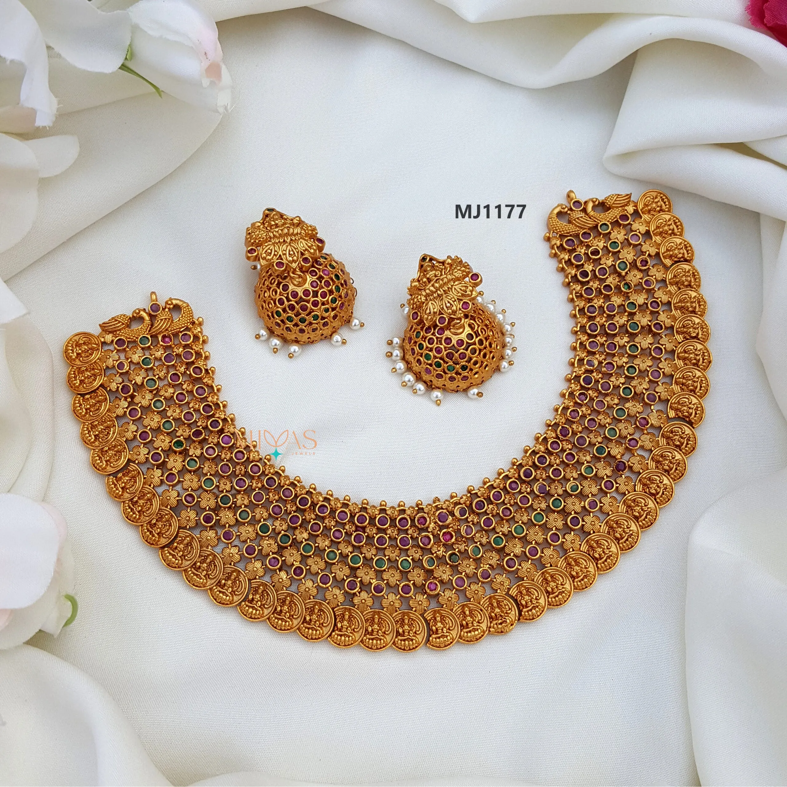 Gold Look Alike Lakshmi Coin Necklace