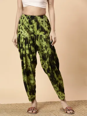Green Rayon TieDyeSalwar