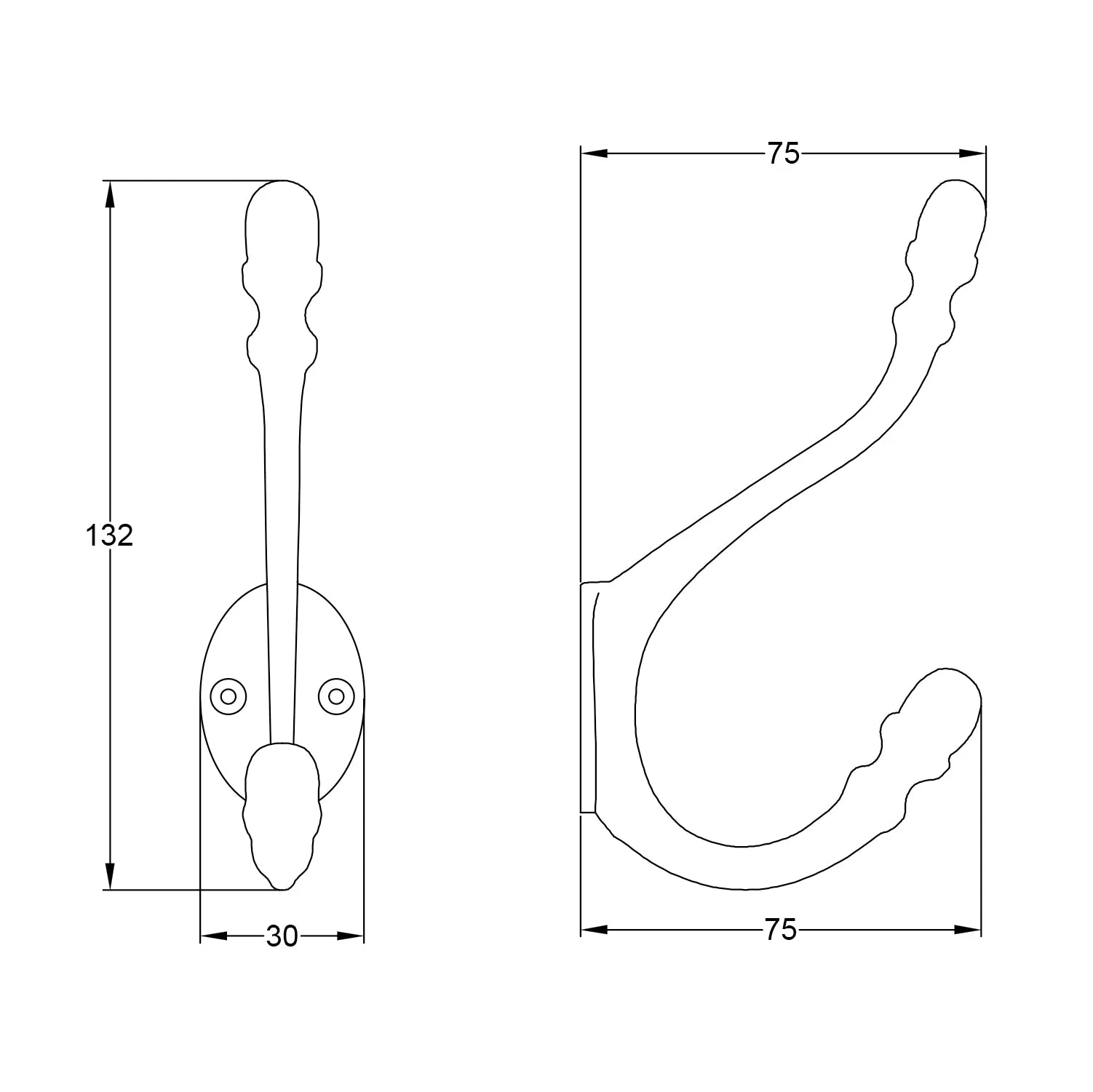 Hammered Acorn Coat Hook