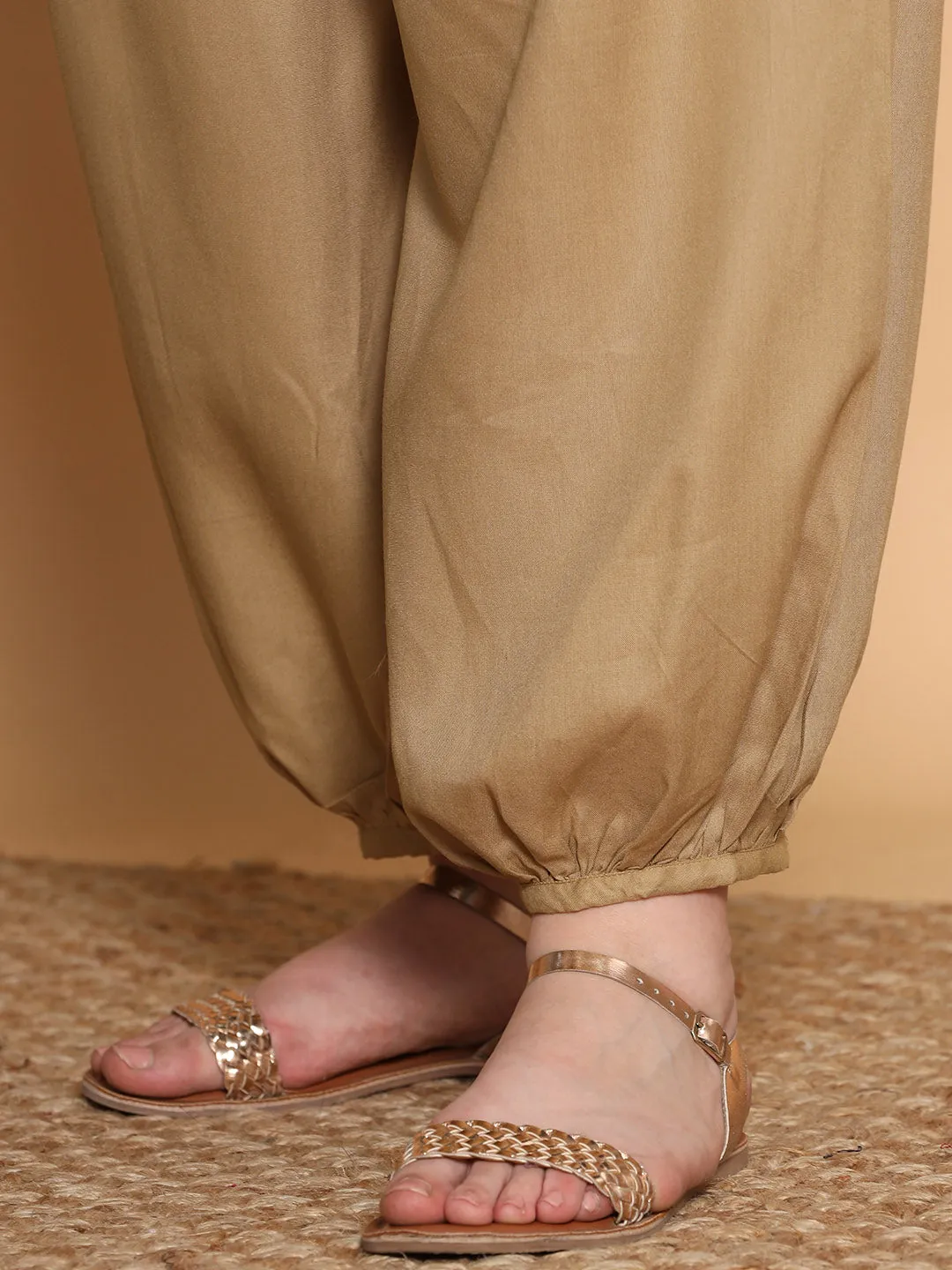 Khaki Rayon Balloon Salwar