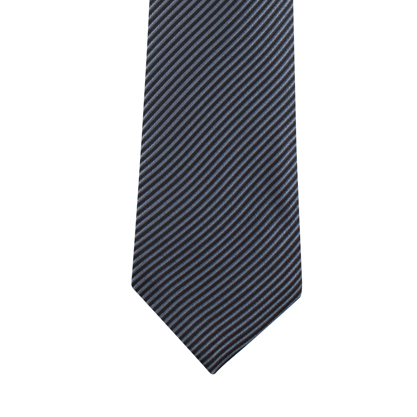 Kovove The Phoenix Striped Black Necktie and Pocket Square Gift Box