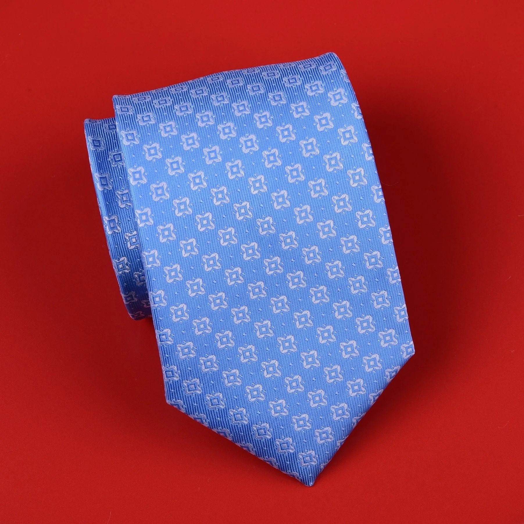 Light Blue Sparkling Starry Night Diamond Stars Woven Tie 8cm