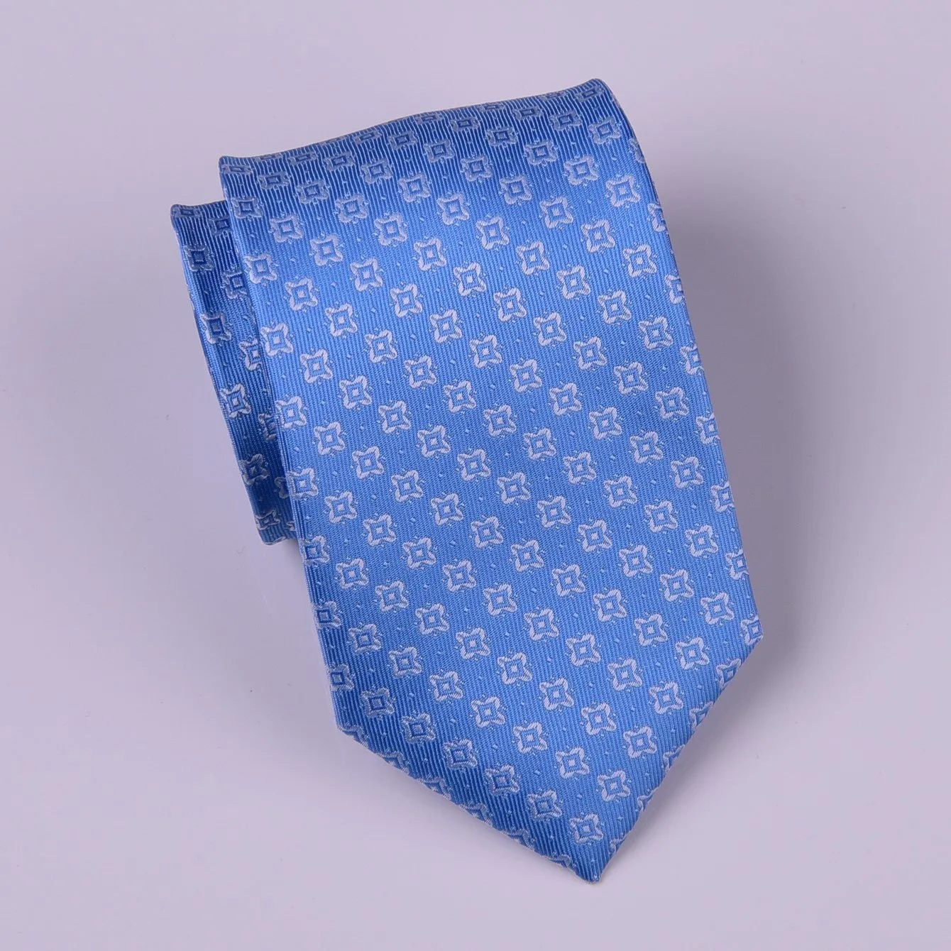 Light Blue Sparkling Starry Night Diamond Stars Woven Tie 8cm