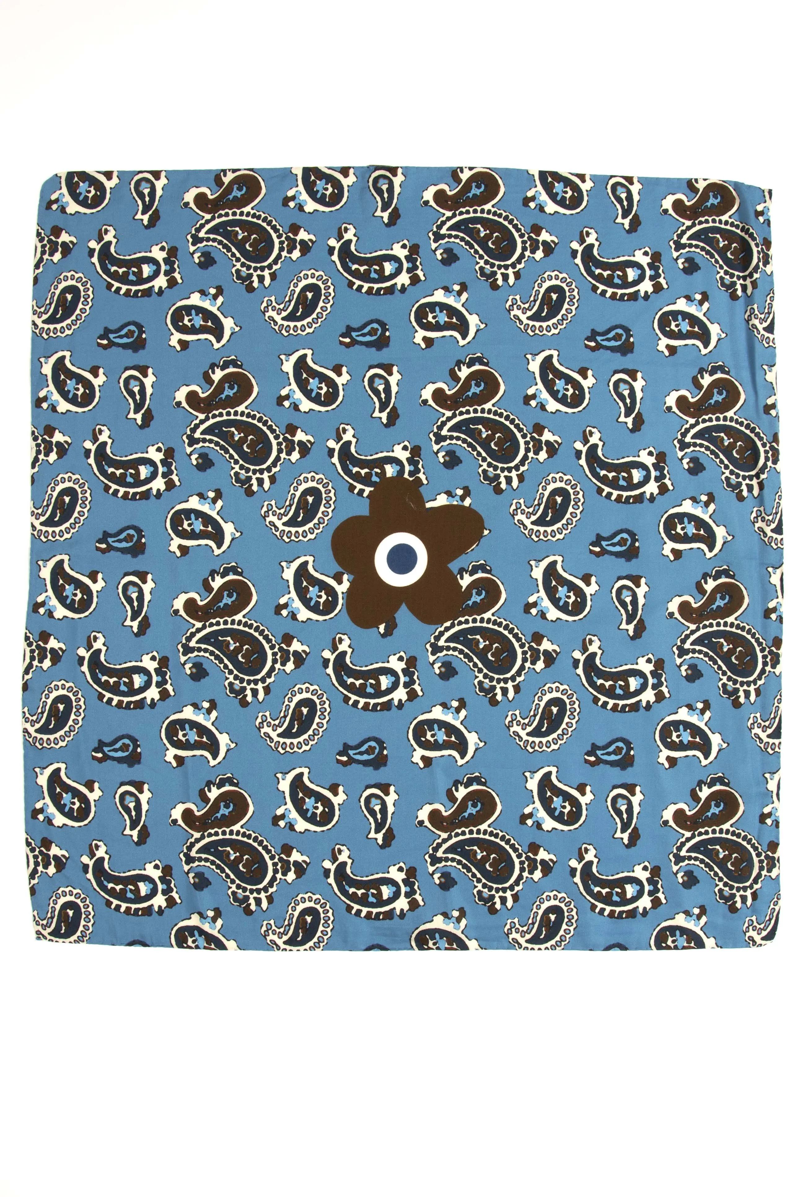 Light Blue Ultra Soft Silk & Cotton Paisley scarf 60