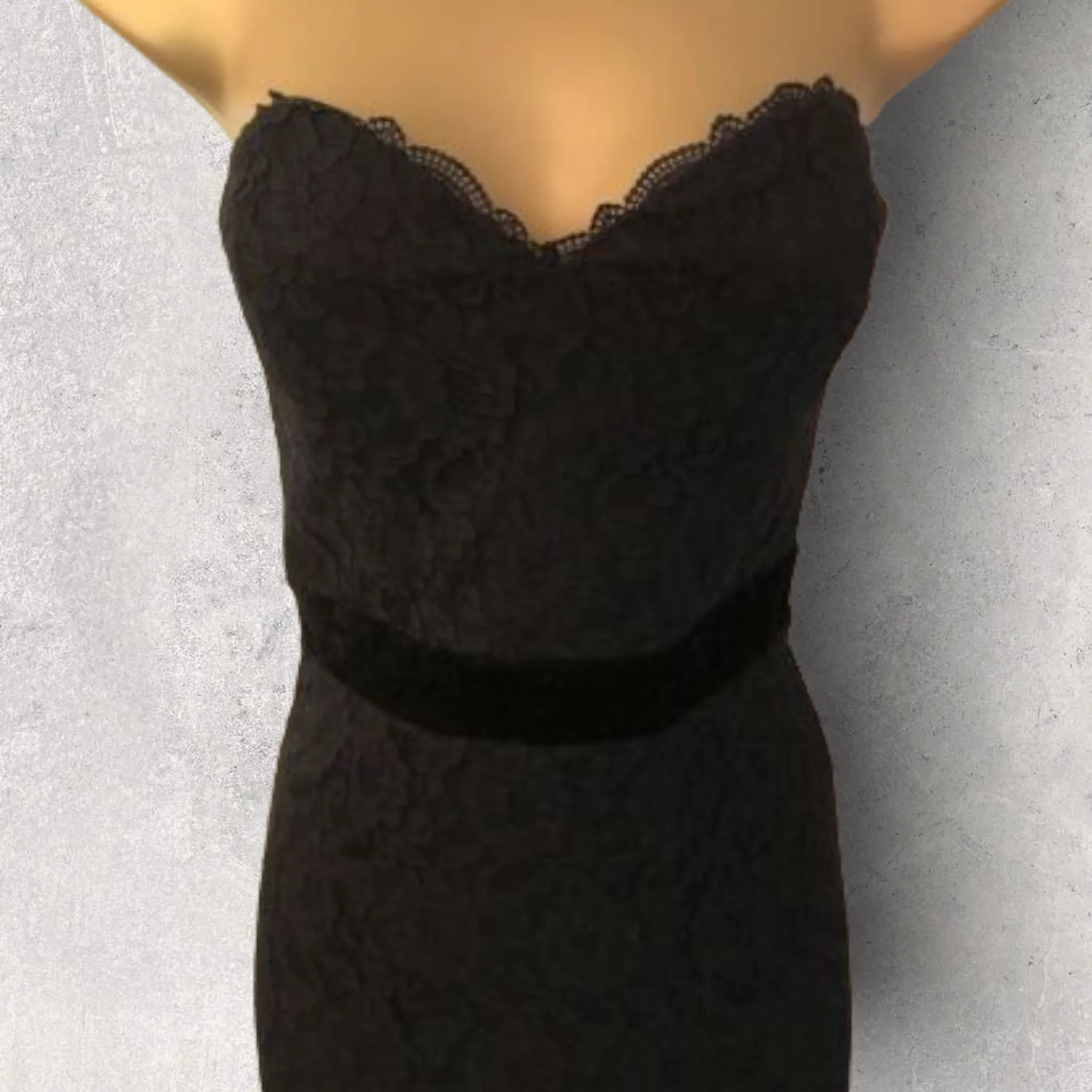 Lipsy Black Lace Fishtail Maxi Dress, Prom, Mermaid UK 8 US 4 EU 36