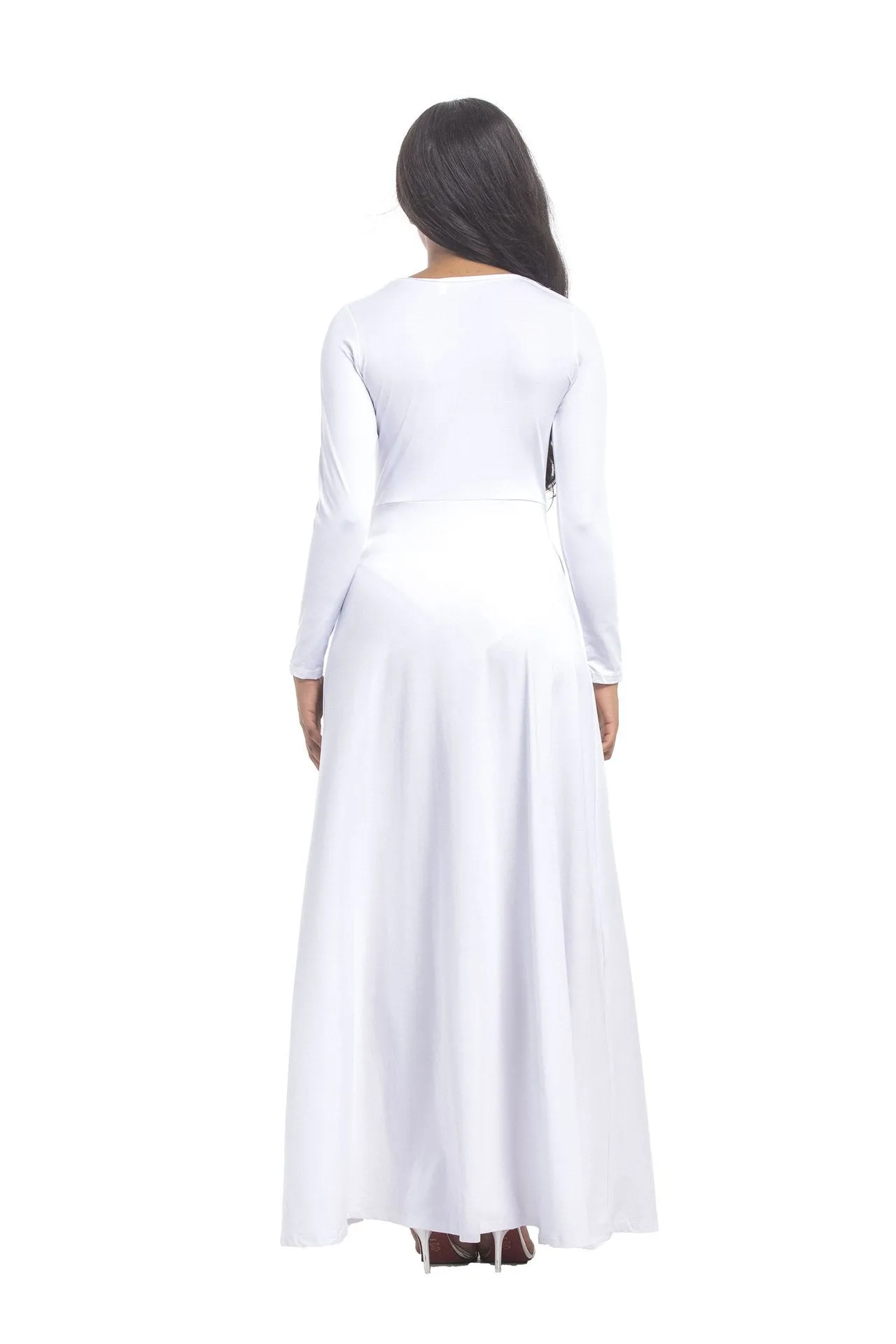 Long-sleeved crew neck plus size dress sexy plus size dress