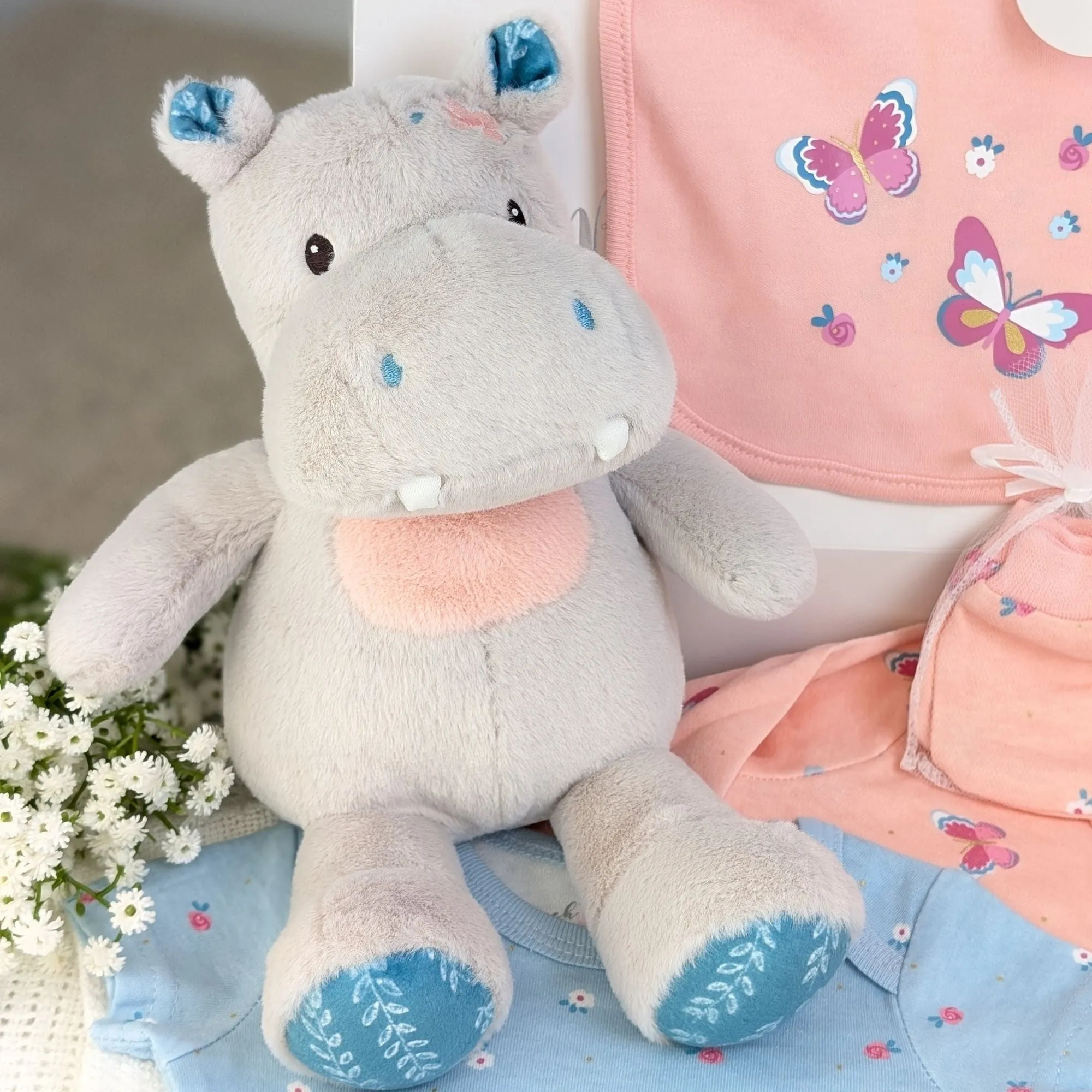 Personalised Jewel Hippo Soft Toy – 10″