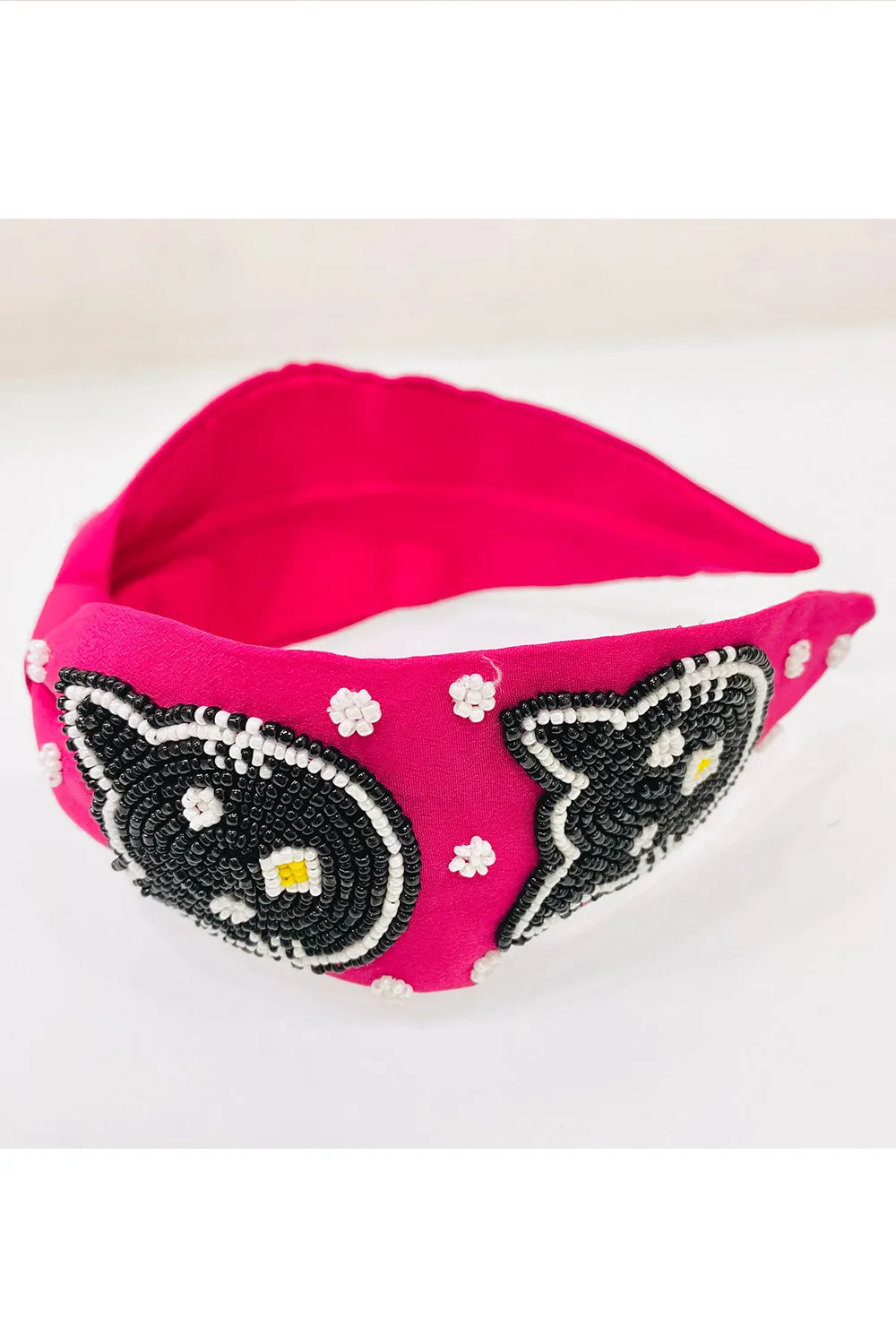 Pink Cat Motif Pure Crepe Hairband