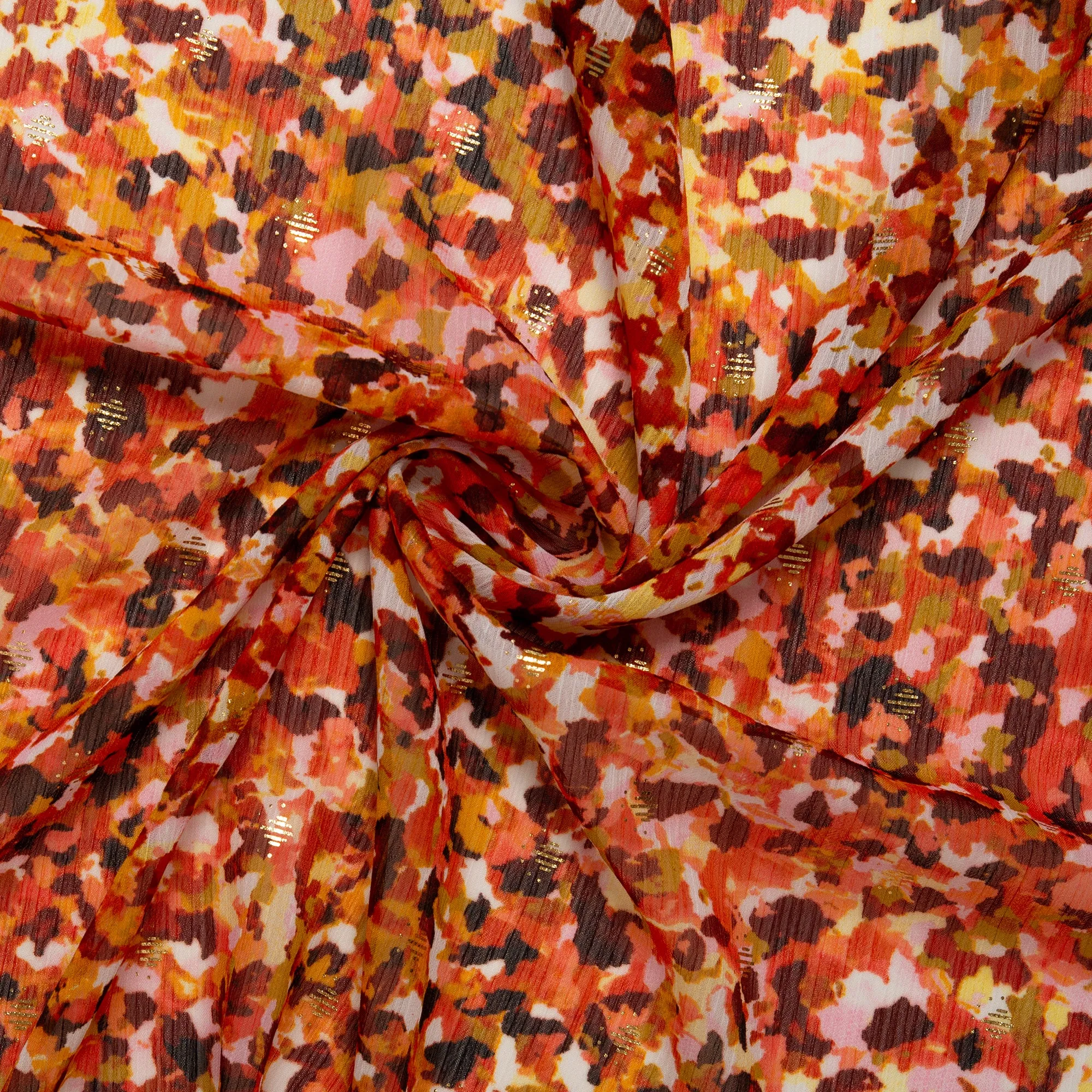 Printed polyester - OLIVIA - Cheetah - Orange