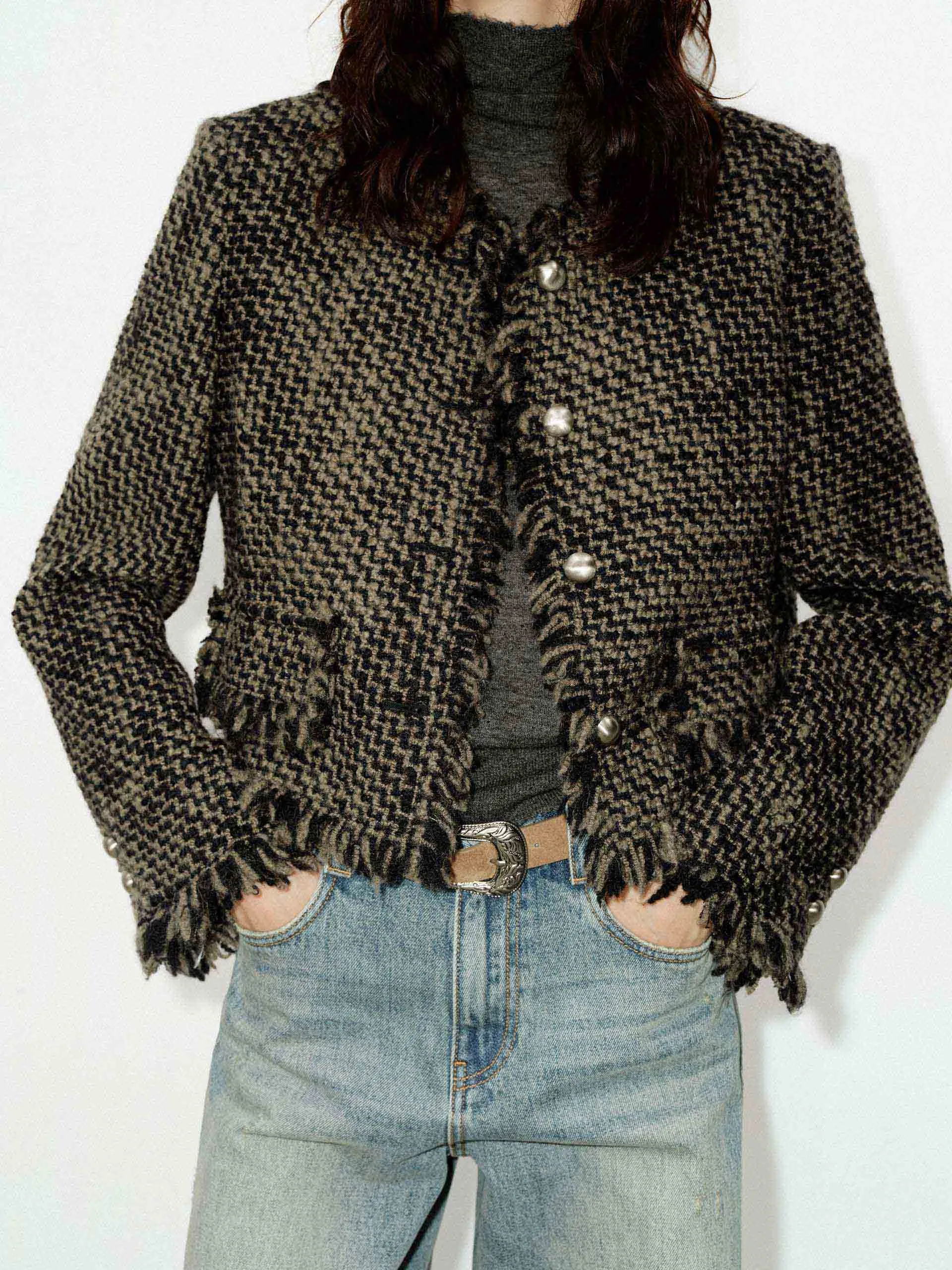 Raw Trim Boxy Coat