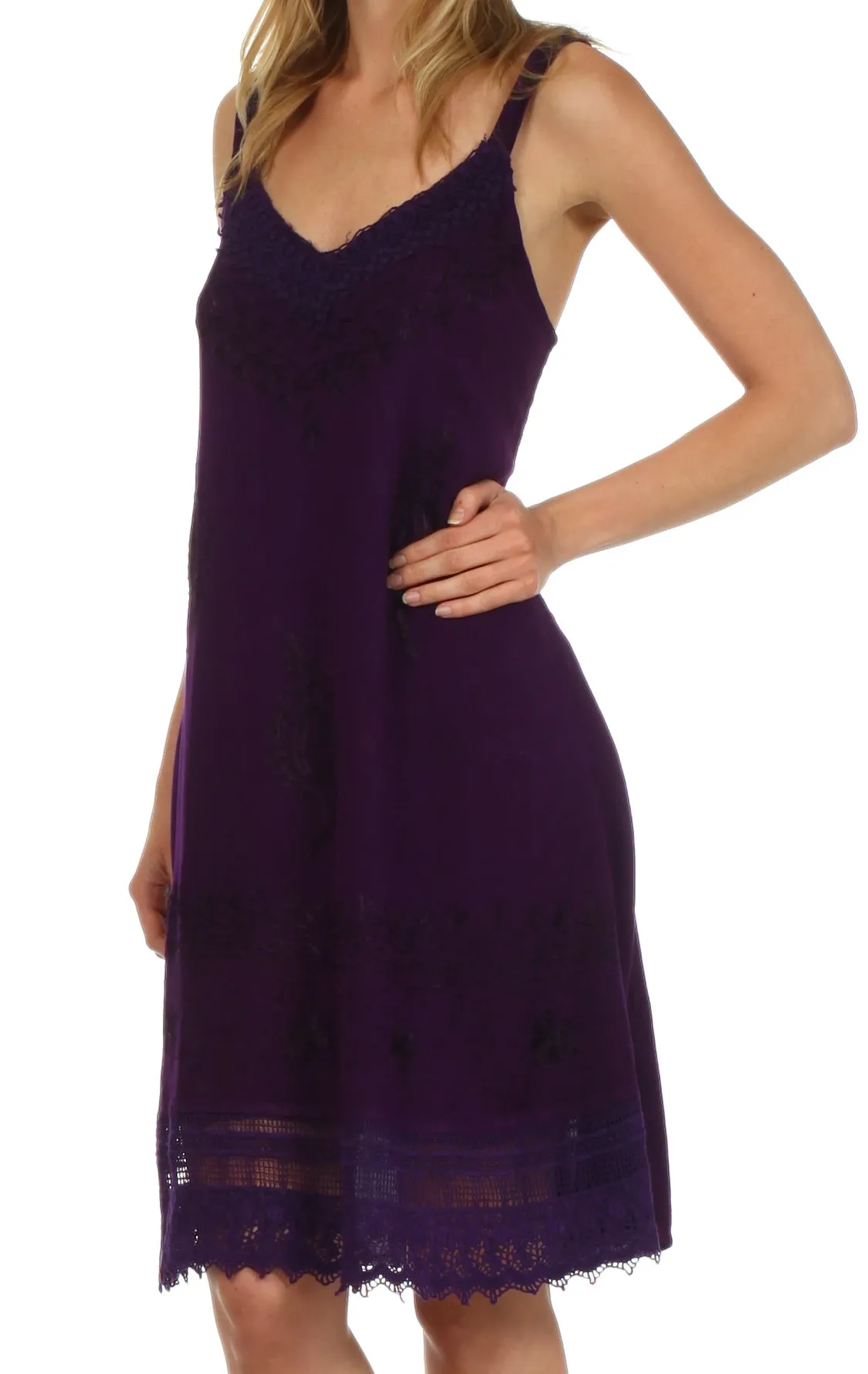 Sakkas Ramita Embroidered Rayon Dress