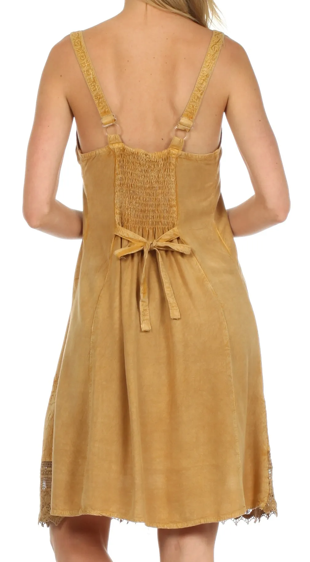 Sakkas Ramita Embroidered Rayon Dress