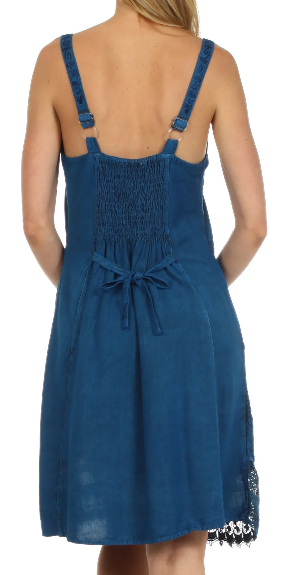 Sakkas Ramita Embroidered Rayon Dress