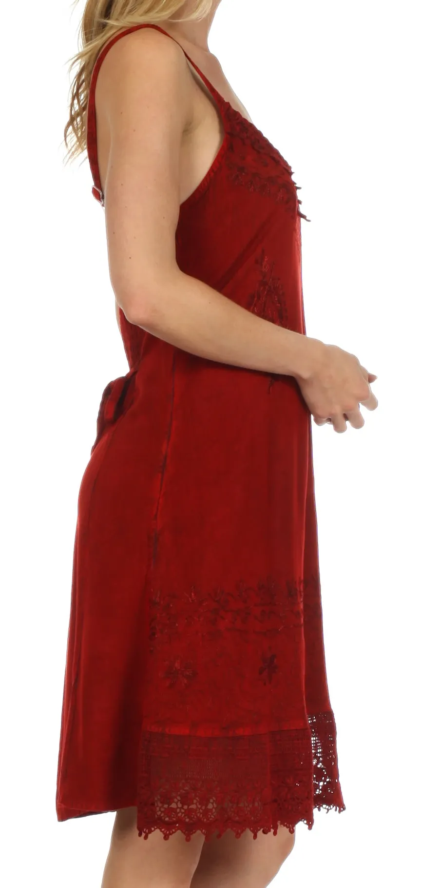Sakkas Ramita Embroidered Rayon Dress