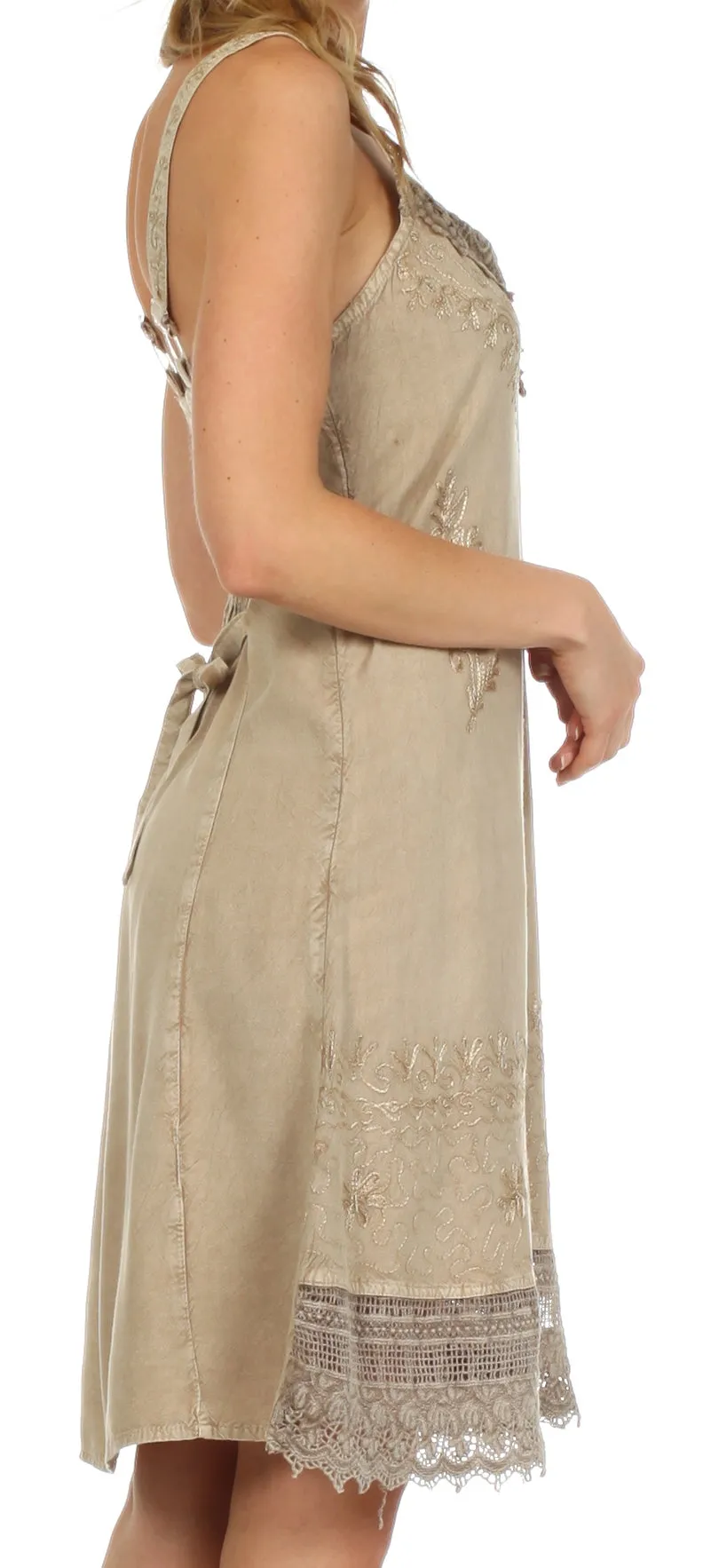 Sakkas Ramita Embroidered Rayon Dress