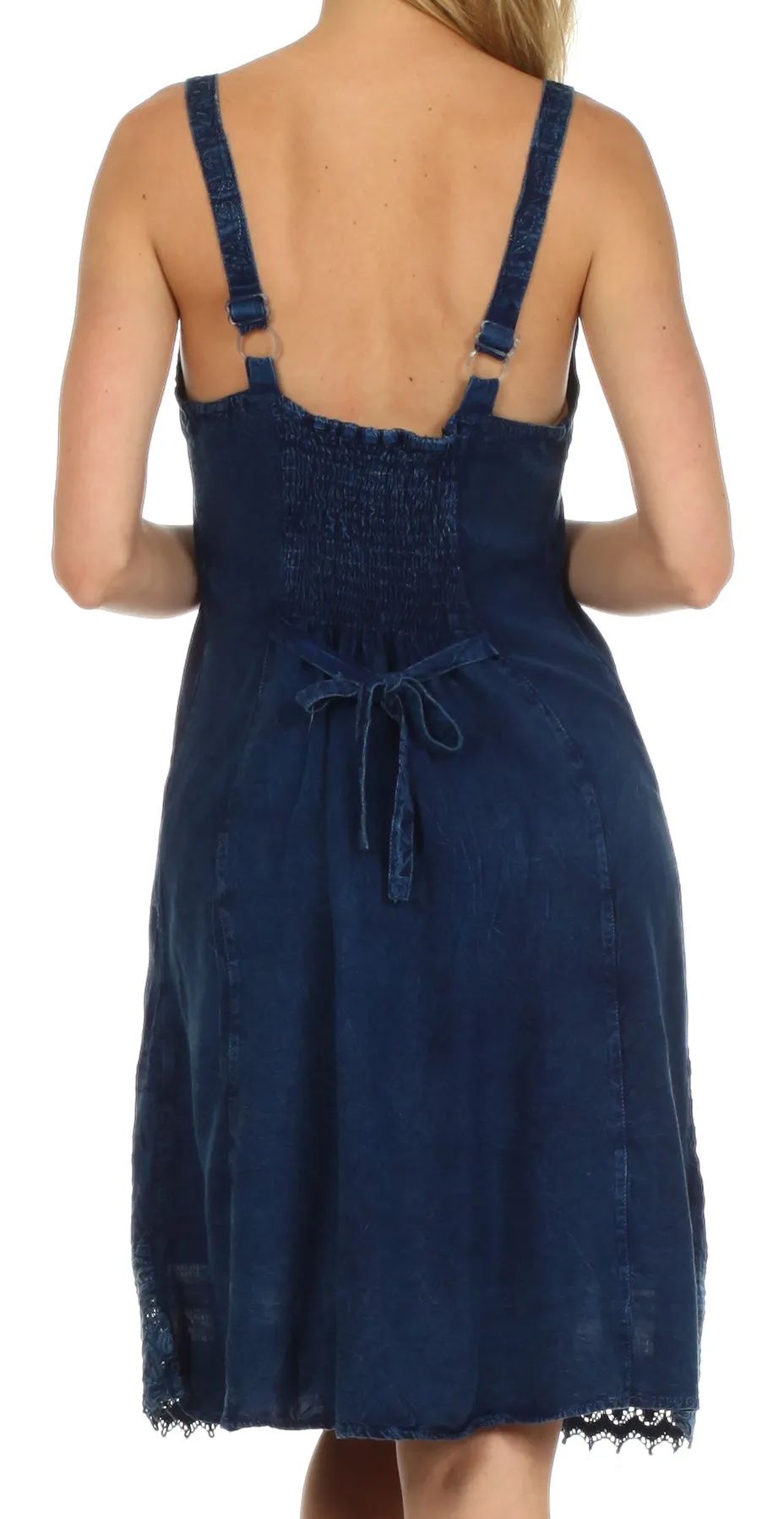 Sakkas Ramita Embroidered Rayon Dress