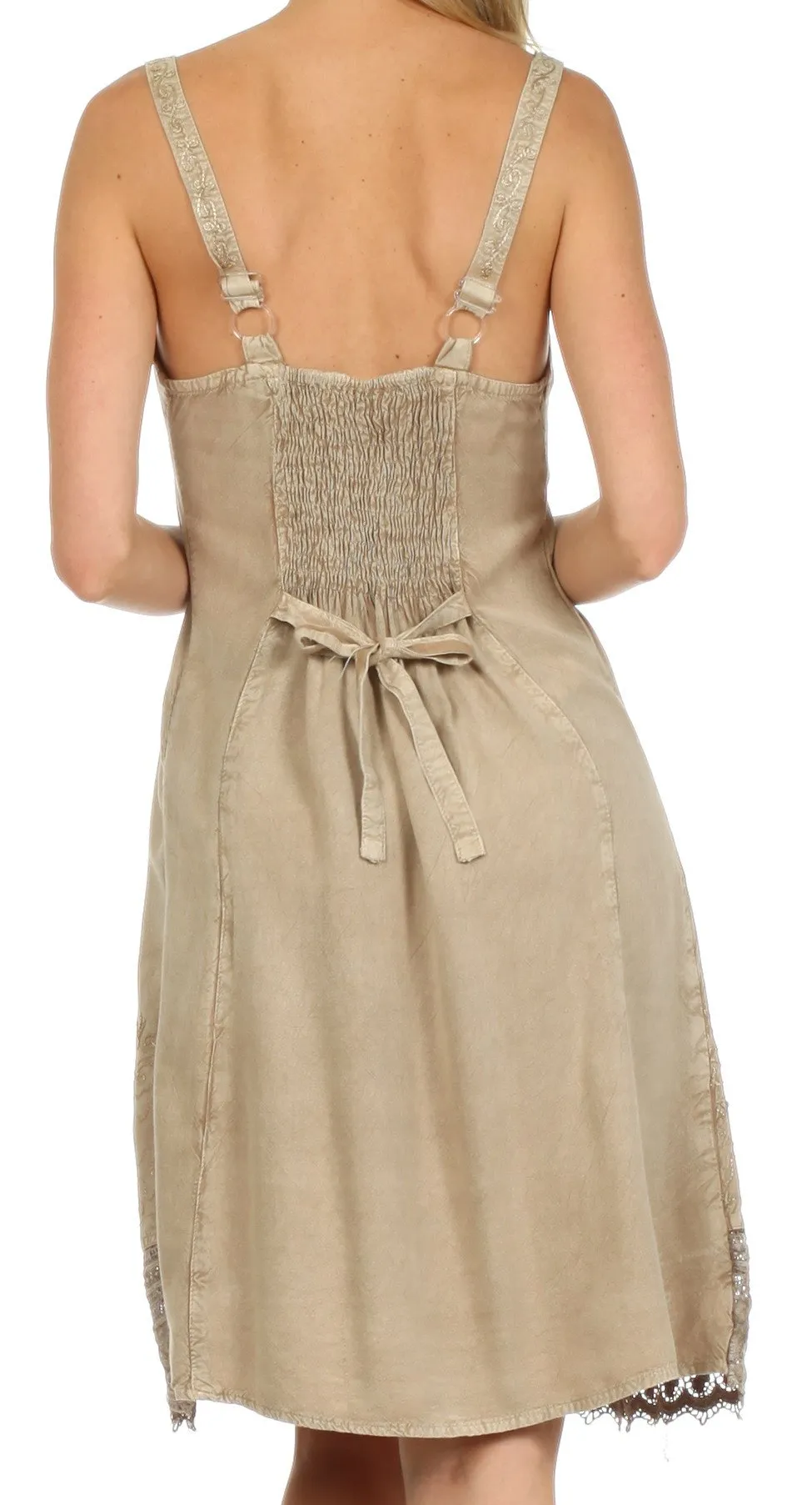 Sakkas Ramita Embroidered Rayon Dress