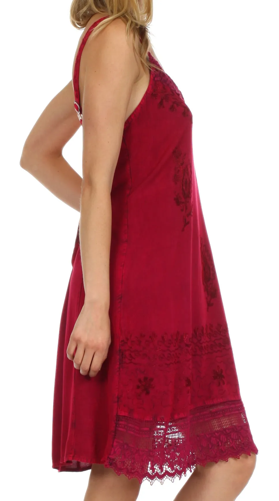 Sakkas Ramita Embroidered Rayon Dress