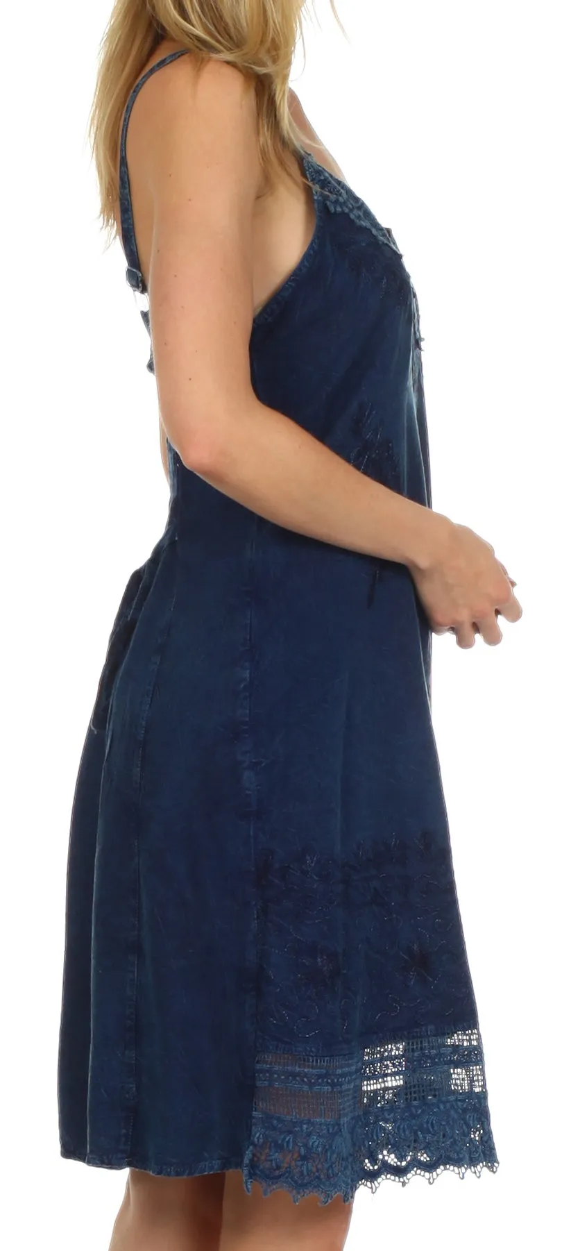Sakkas Ramita Embroidered Rayon Dress