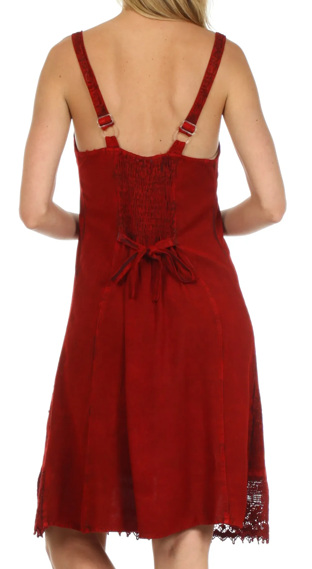 Sakkas Ramita Embroidered Rayon Dress